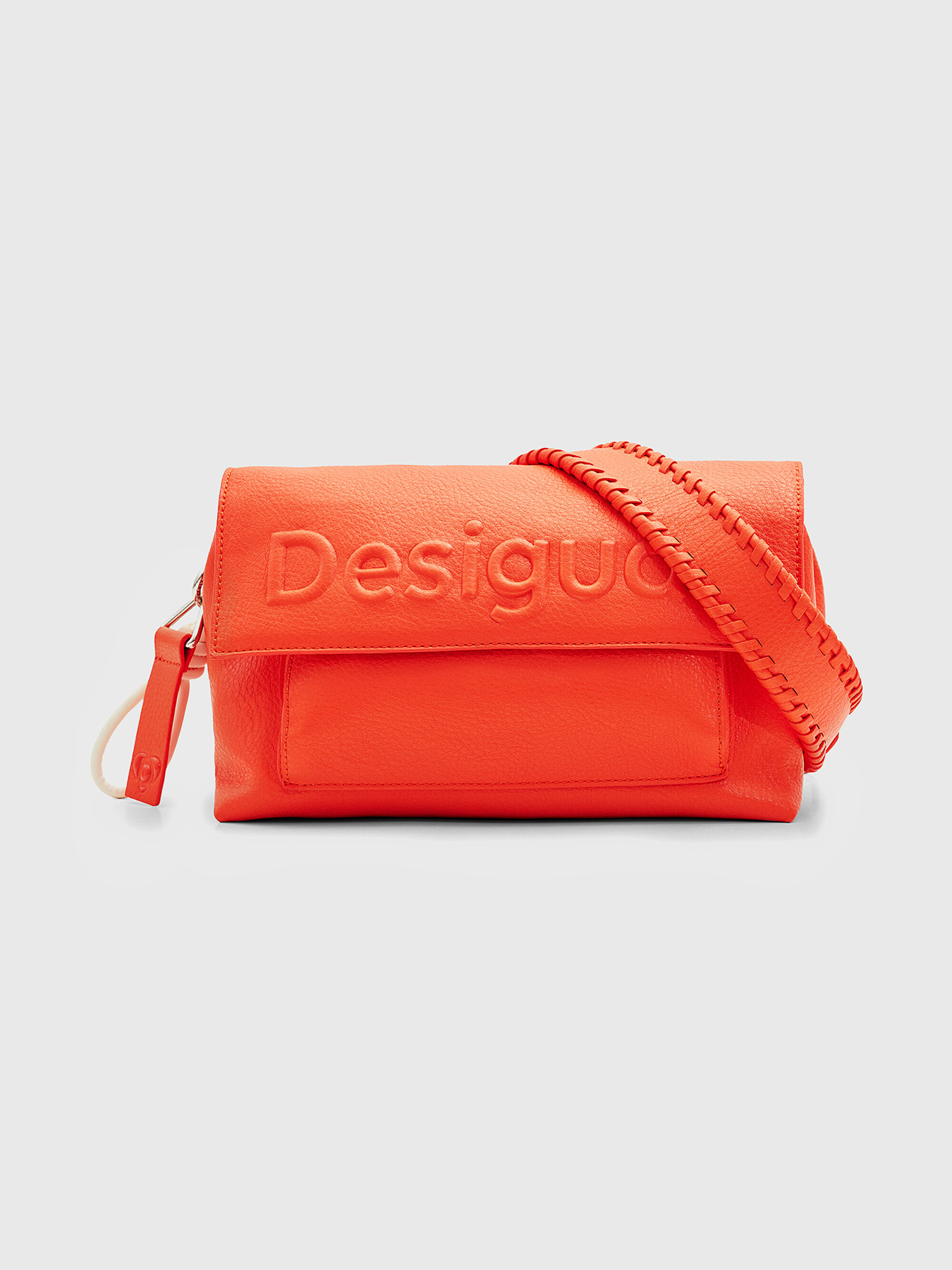 Embossed logo black crossbody bag brand DESIGUAL