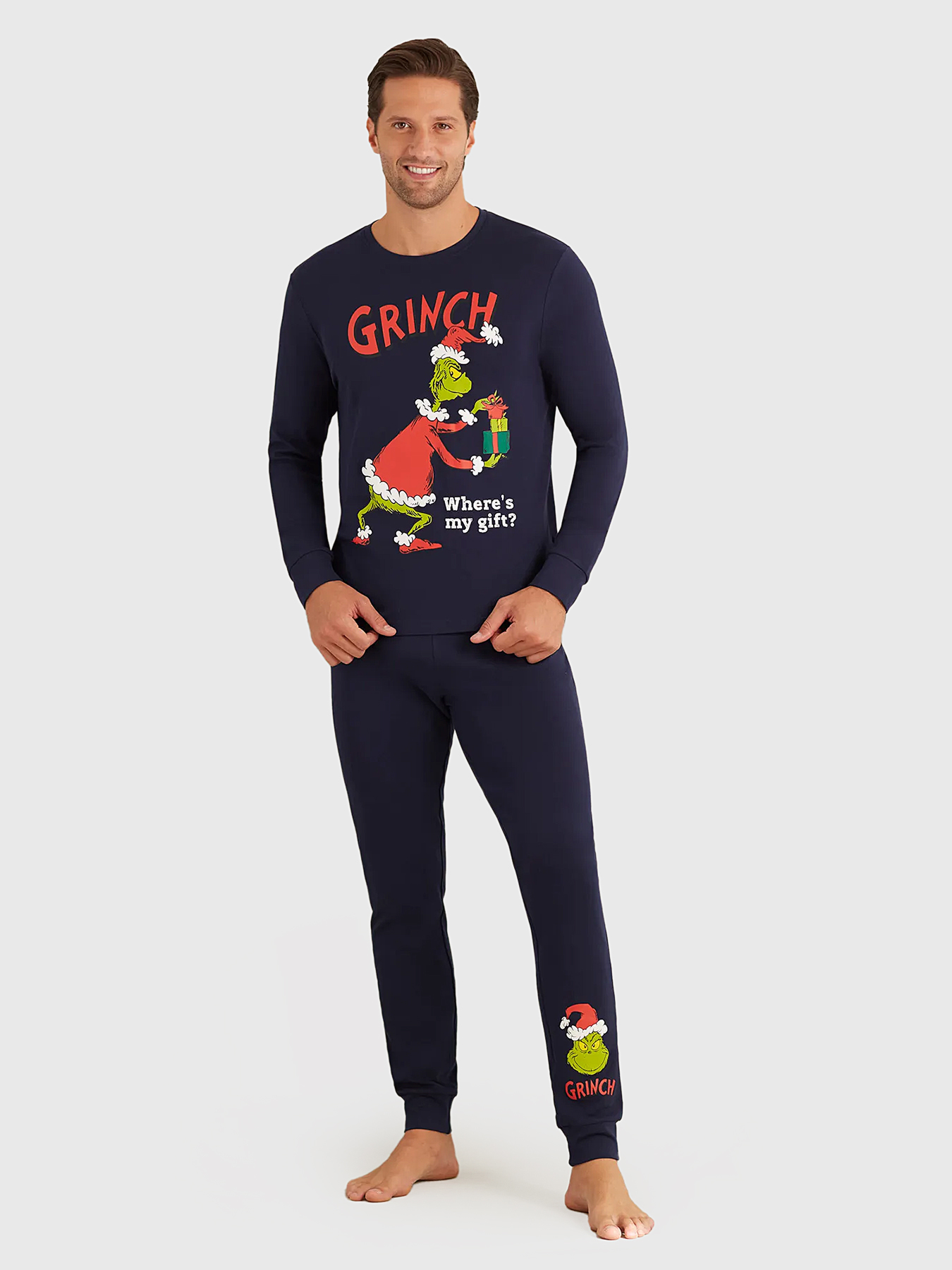 GRINCH two-piece cotton pyjamas with print brand YAMAMAY