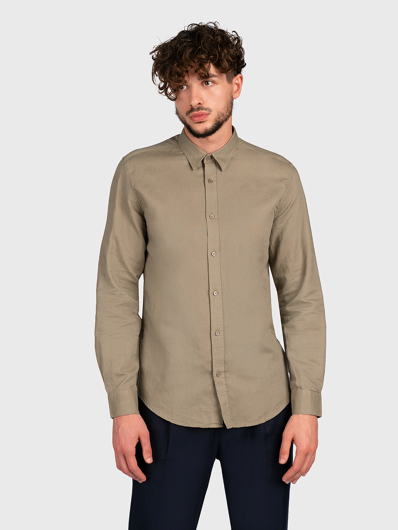 Antony Morato Beige Linen Shortsleeve Shirt