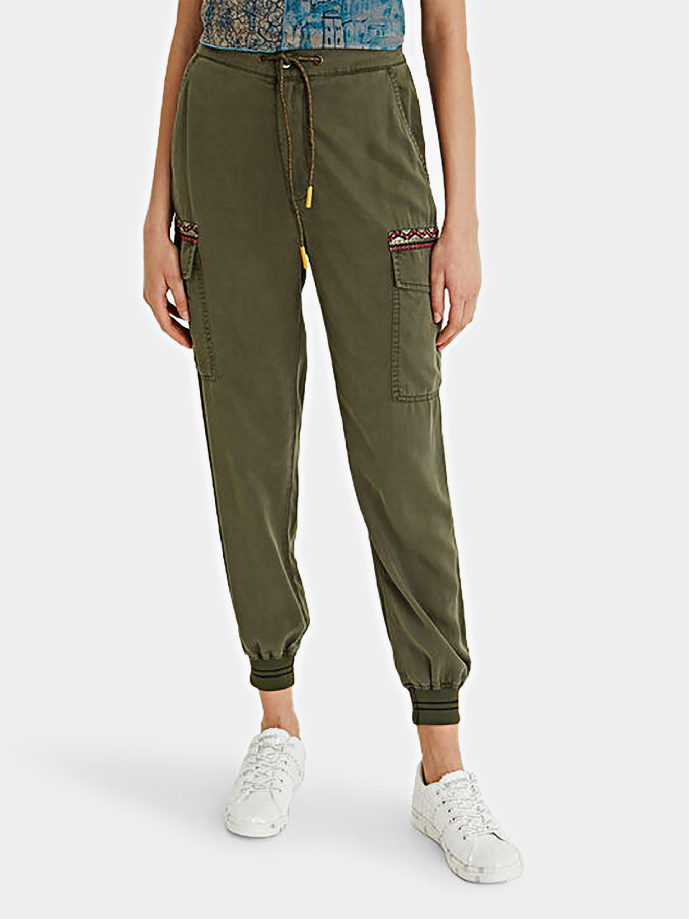 Drawstring Cargo Skinny Pants