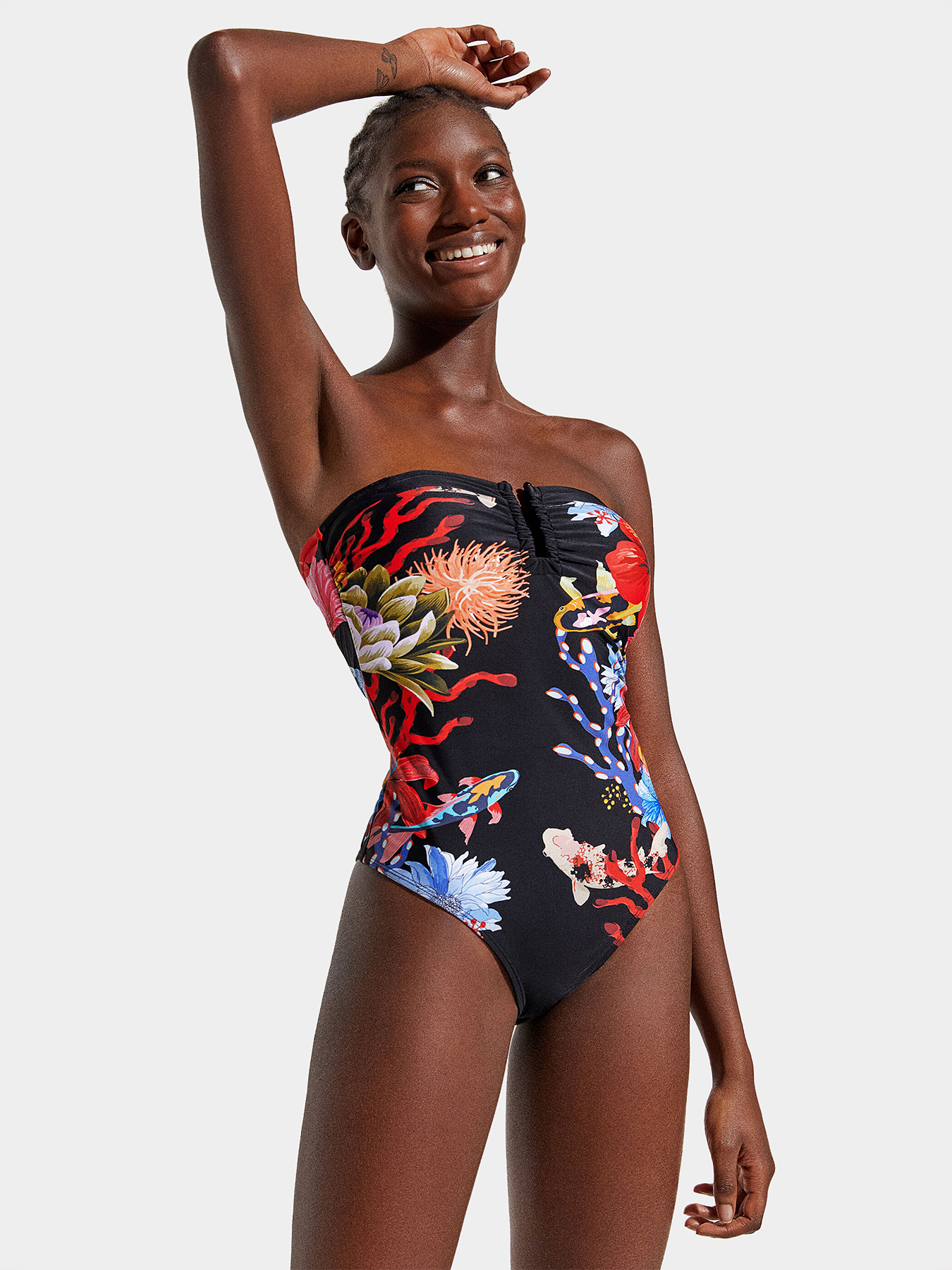 One-piece swimsuit with print brand DESIGUAL
