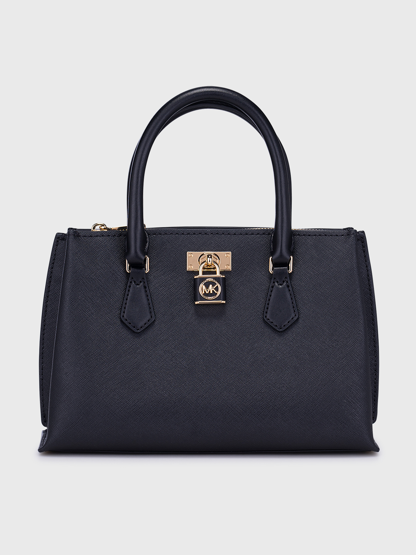 【関税&送料込】Michael By Michael Kors Black Leather Nessa SATCHEL black leather tote bag brand MICHAEL KORS