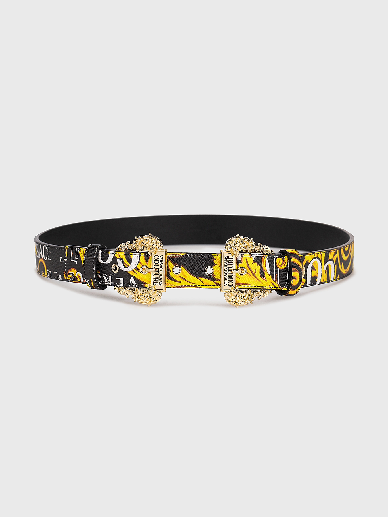 Vos Versa Colorful Enamel Gold Buckle Black Thin Women's Belt Vosdk0101101 main image 0