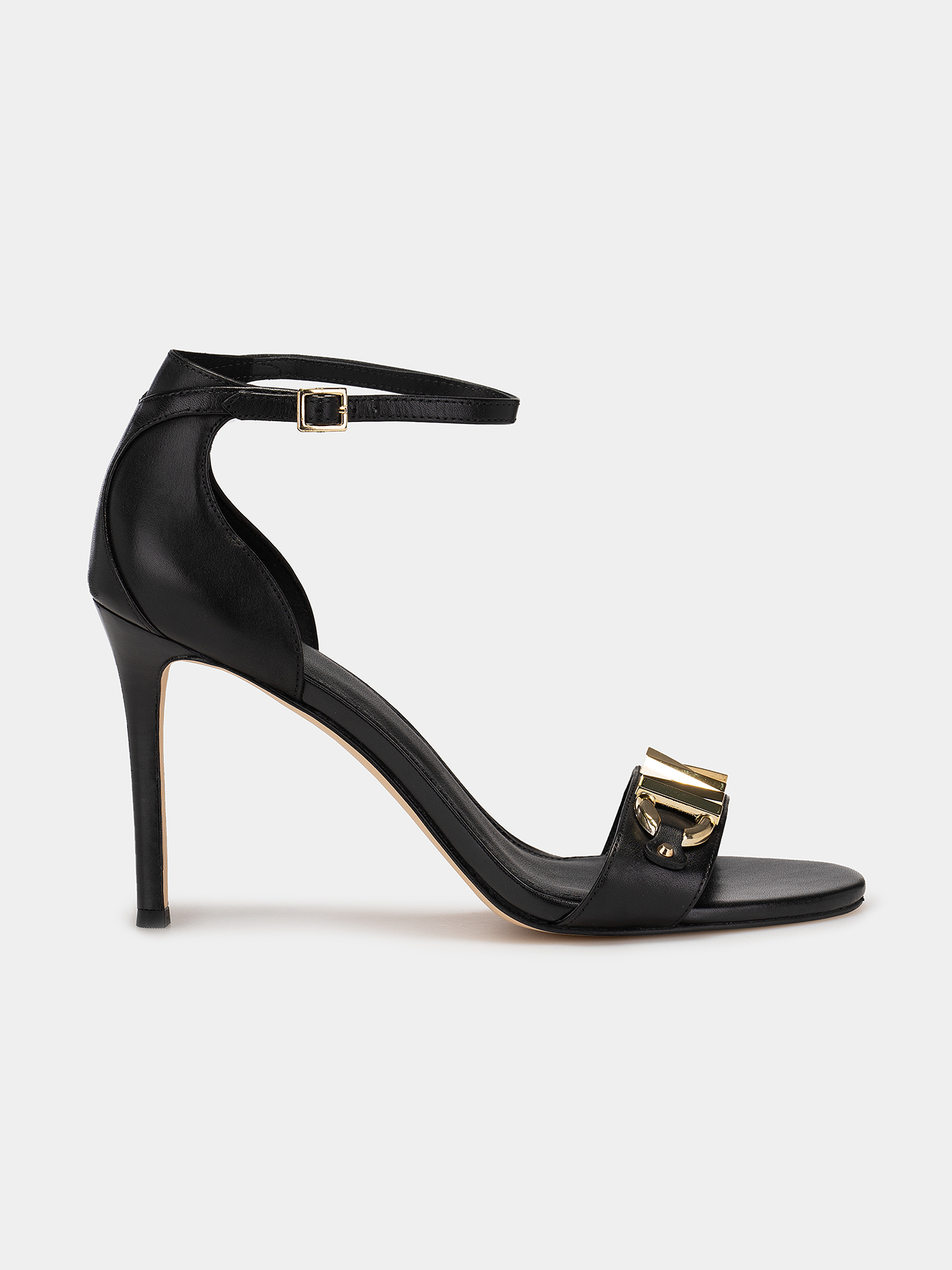 IZZY black leather sandals brand MICHAEL KORS — Globalbrandsstore.com/en