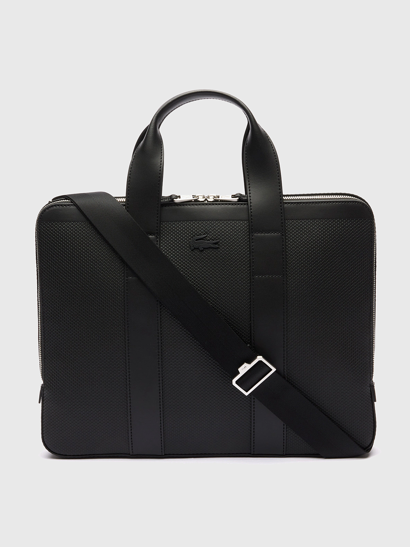 LACOSTE ブラック PC　パソコン ショルダーバッグ　新品未使用 Leather laptop bag brand LACOSTE — Globalbrandsstore.com/en