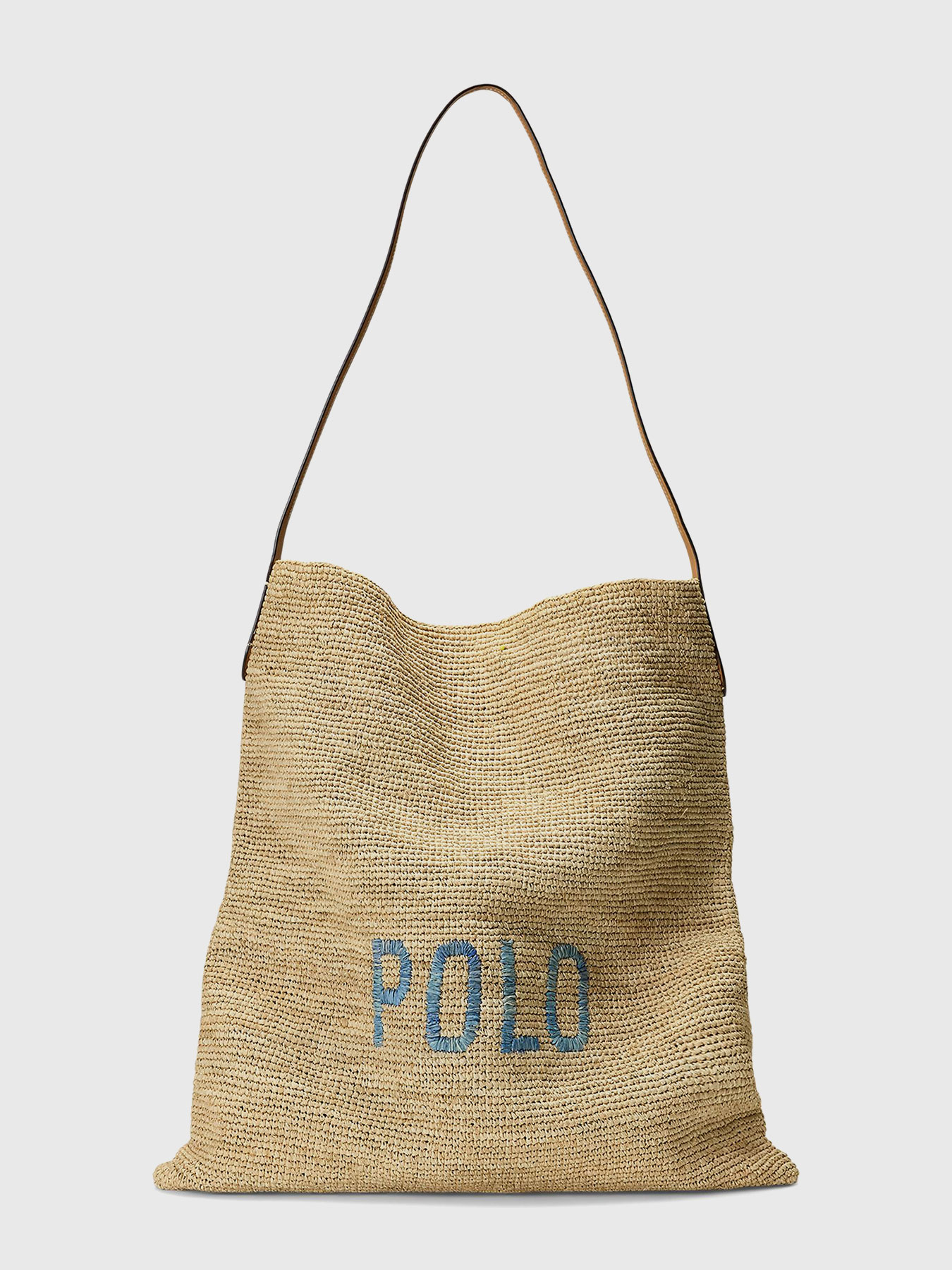 Logo raffia extra-large tote bag brand POLO RALPH LAUREN