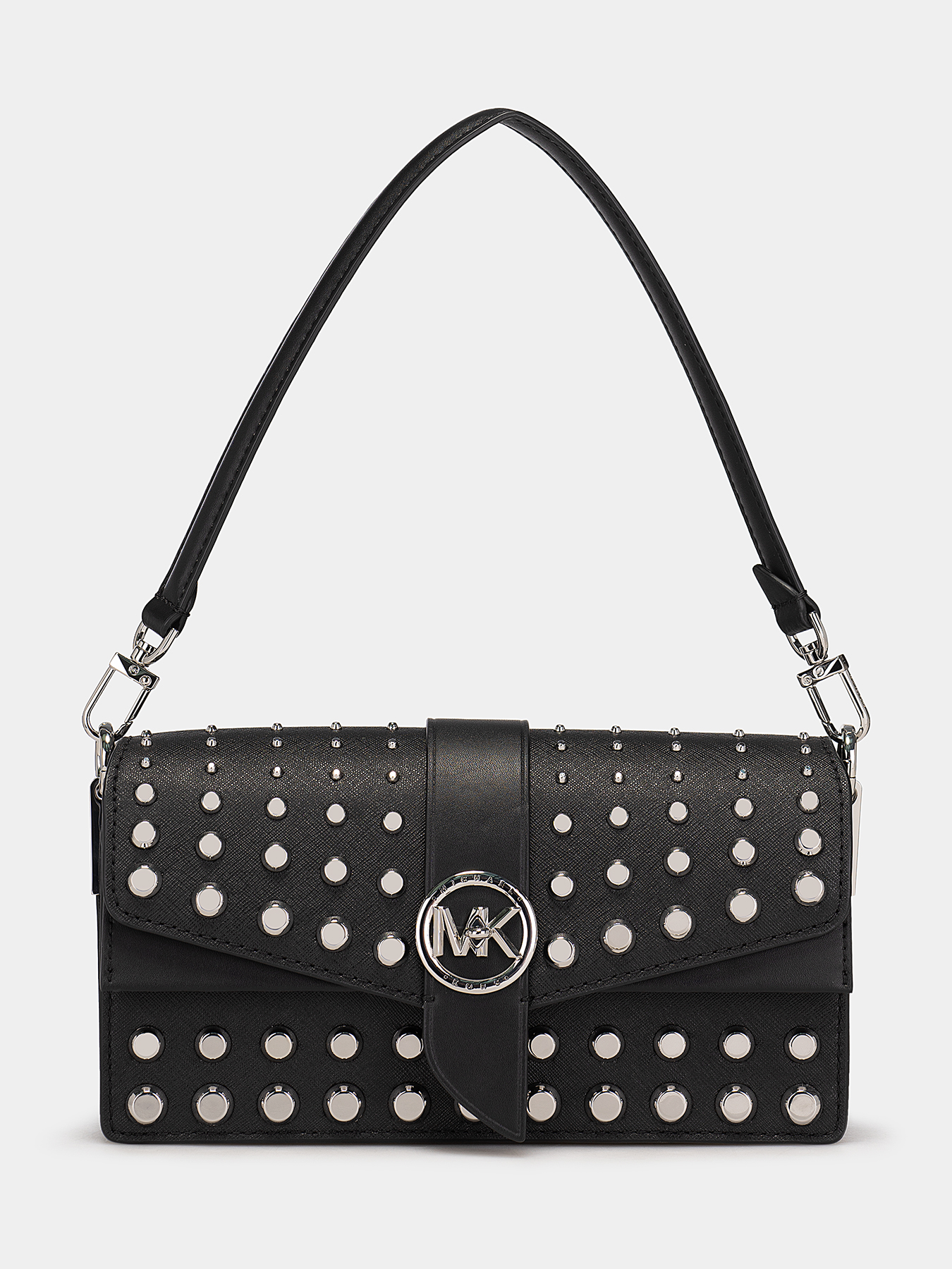 Shoulder bag with Saffiano effect and silver studs brand MICHAEL