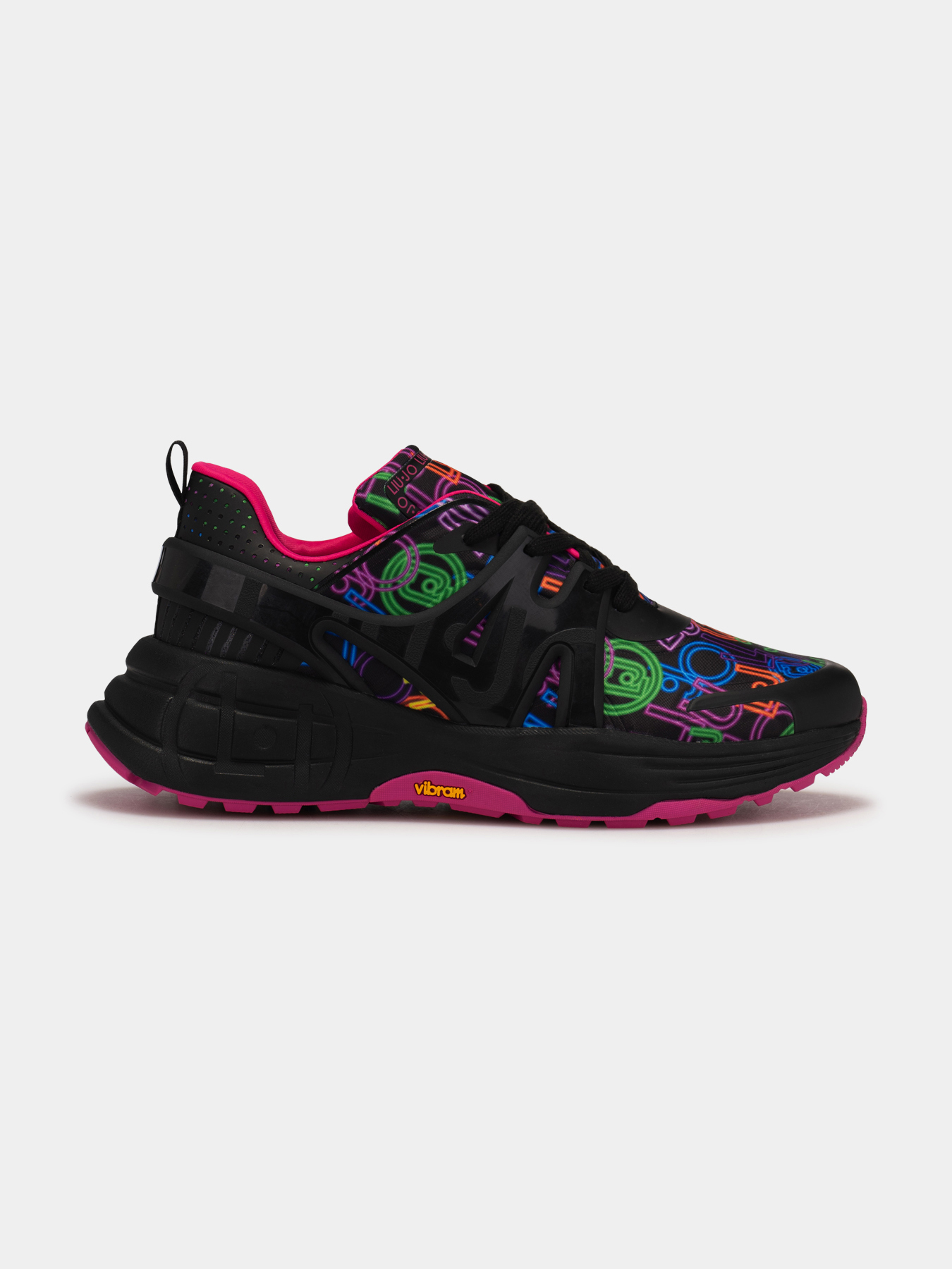 Black sneakers with multicolor accents brand LIU JO