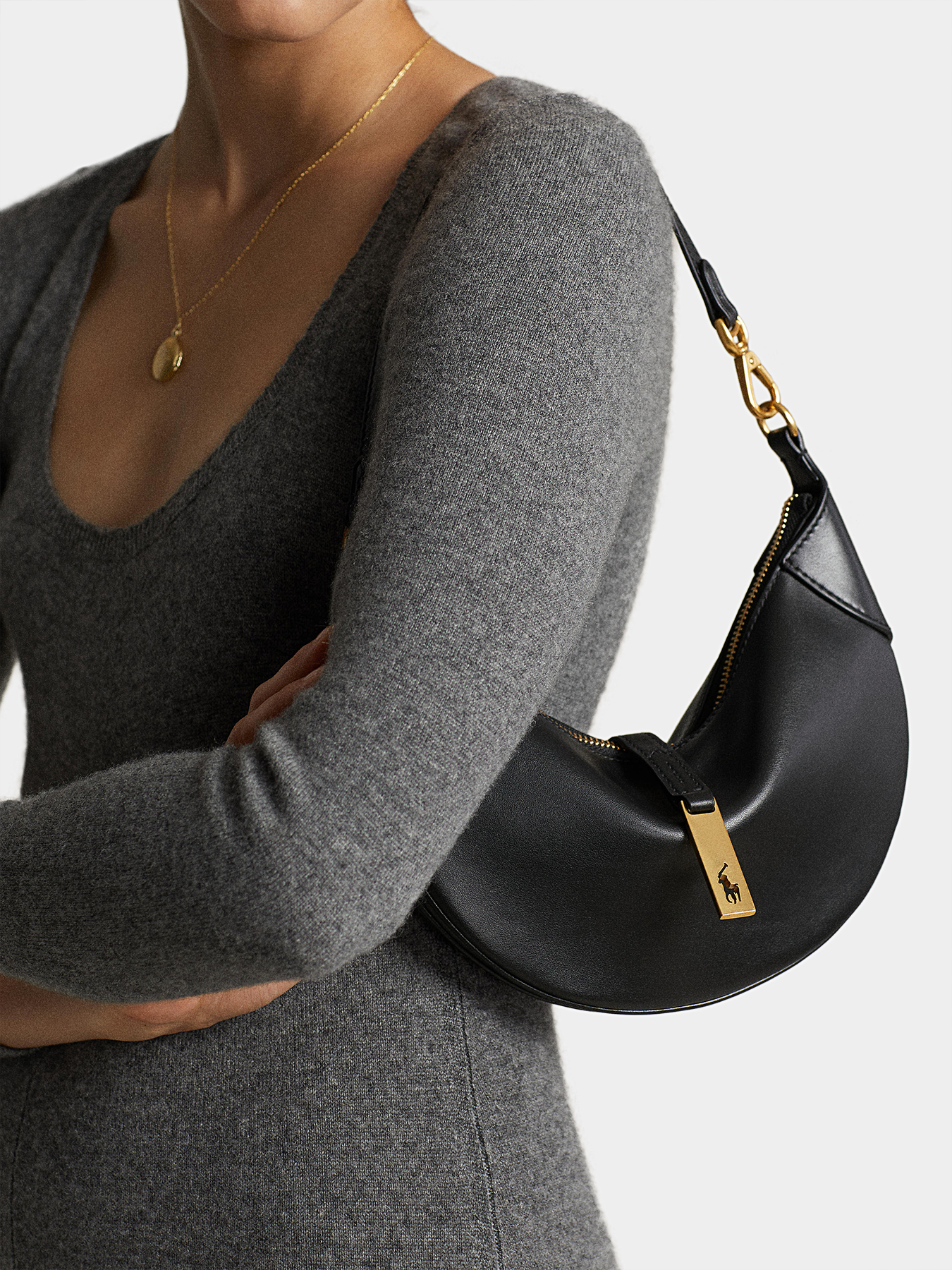 Small leather black bag brand POLO RALPH LAUREN