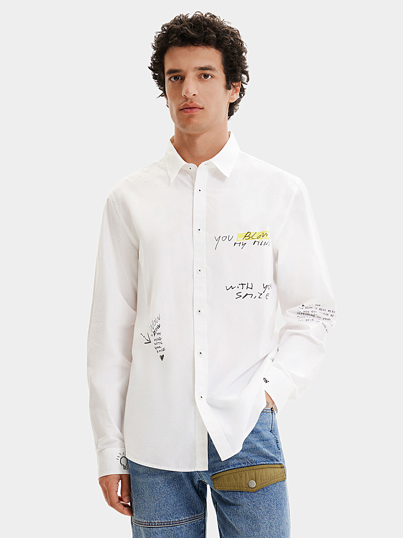 BENEDETTO shirt with contrasting print brand DESIGUAL