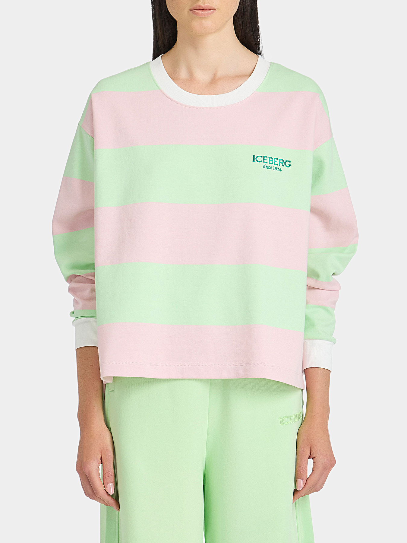 Cotton striped sweatshirt brand ICEBERG — Globalbrandsstore