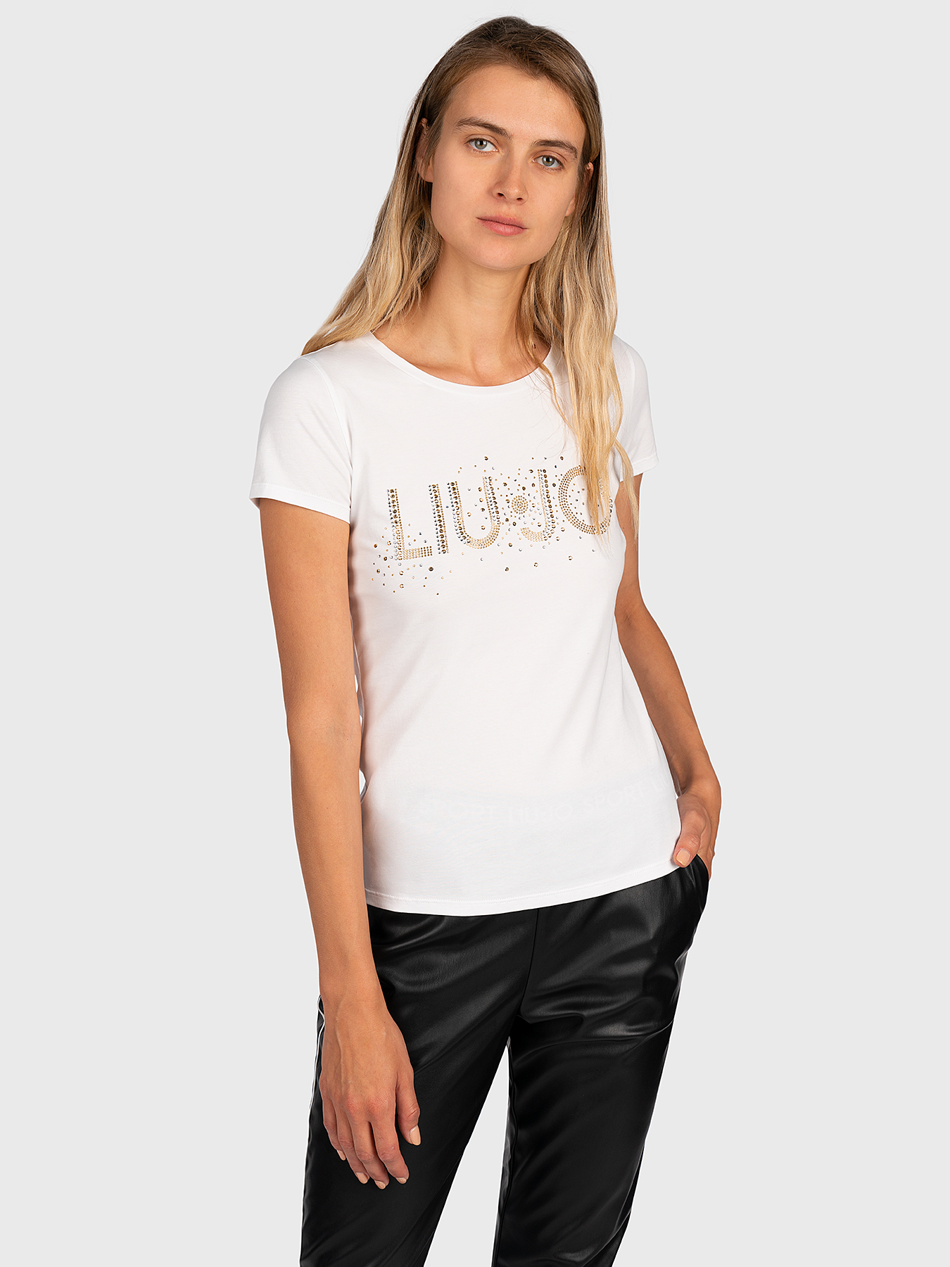 T-shirt with embroidery and sequins brand LIU JO