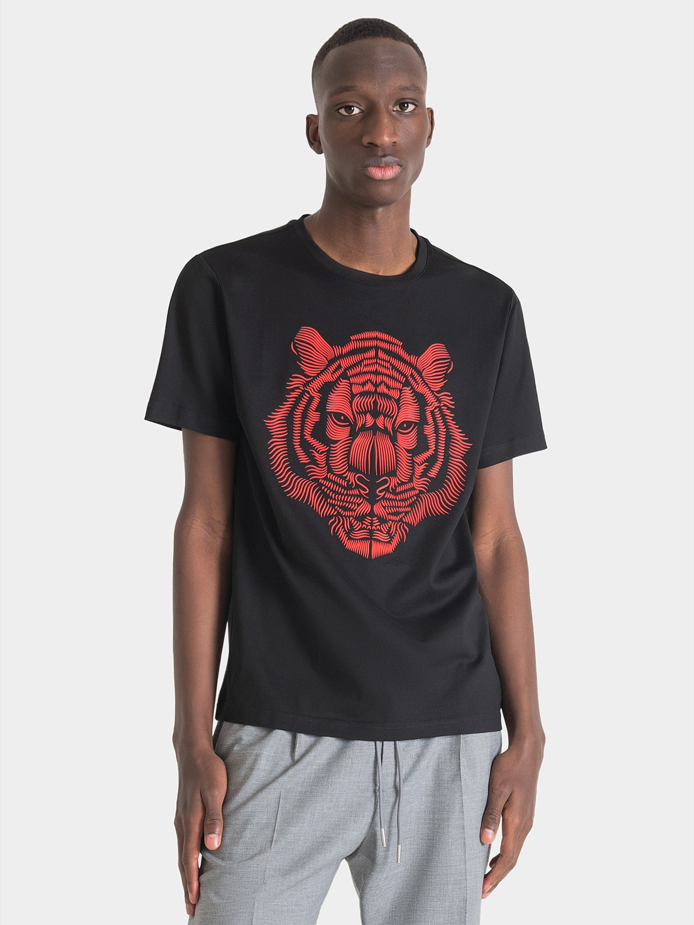Cotton T-shirt with tiger print brand ANTONY MORATO