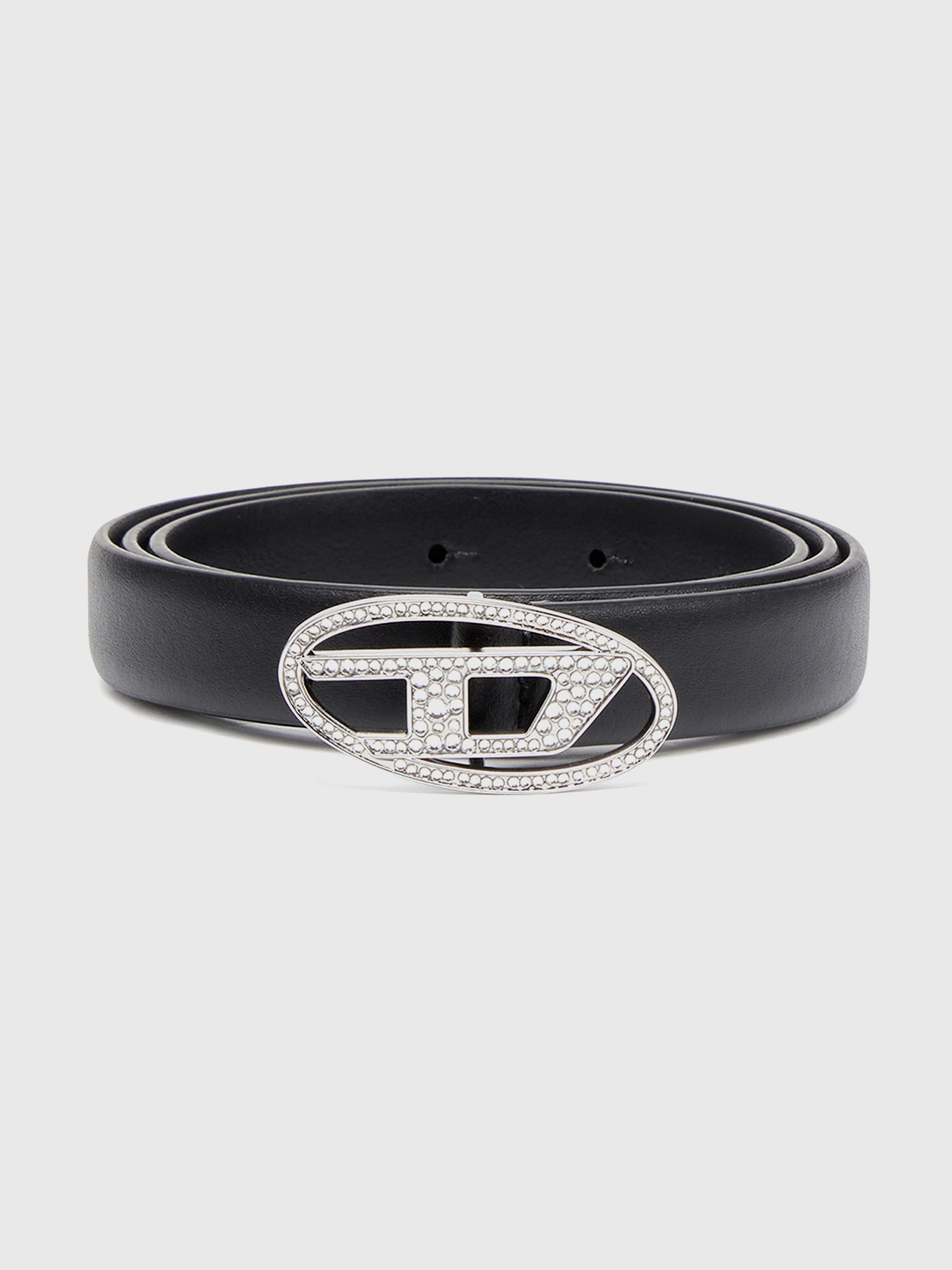 OVAL D LOGO B-1DR STRASS leather belt brand DIESEL