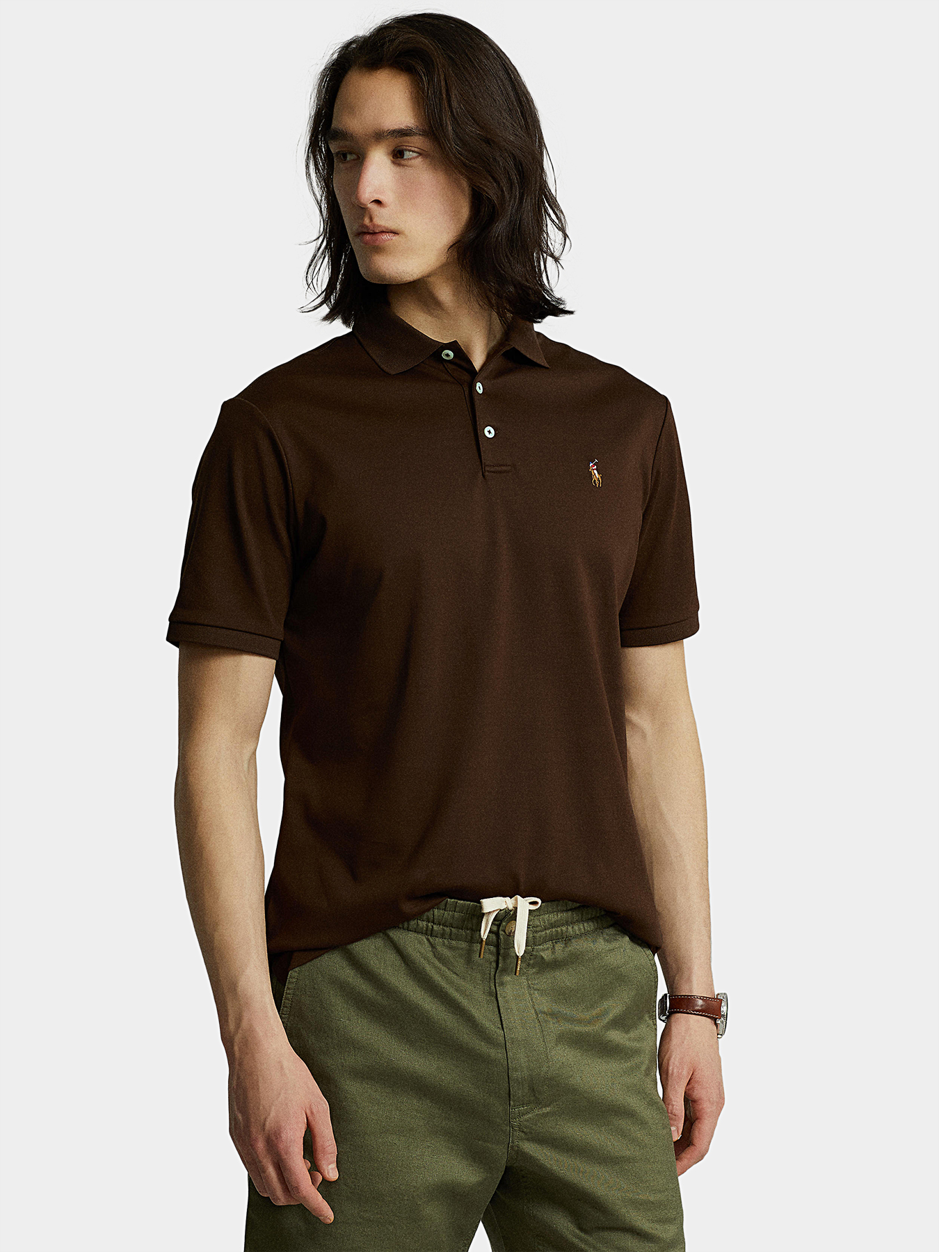 Dark brown cotton Polo shirt brand POLO RALPH LAUREN  display picture 1