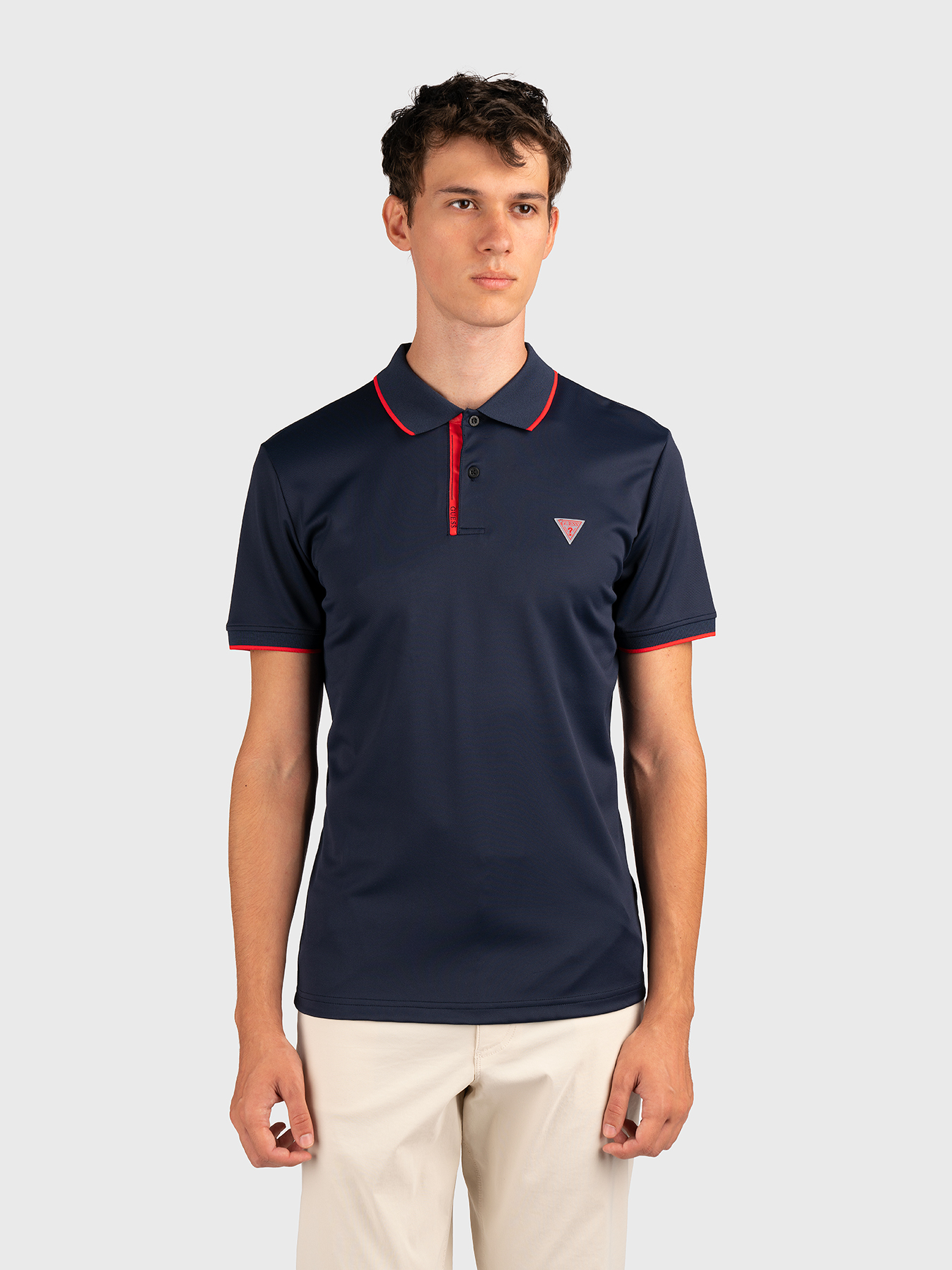 Dark blue polo shirt with contrast details brand GUESS