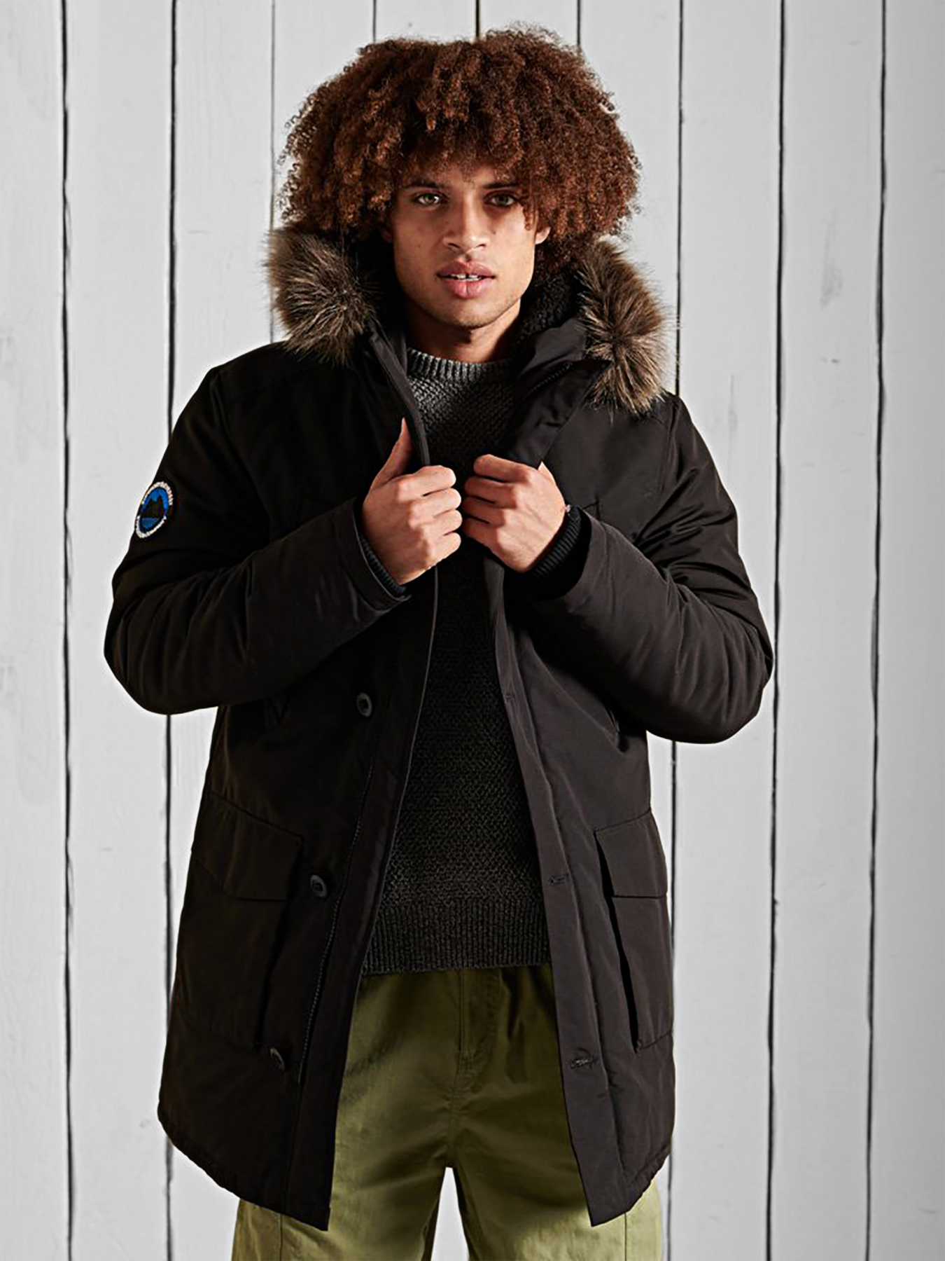 Winter jacket with a hood brand 