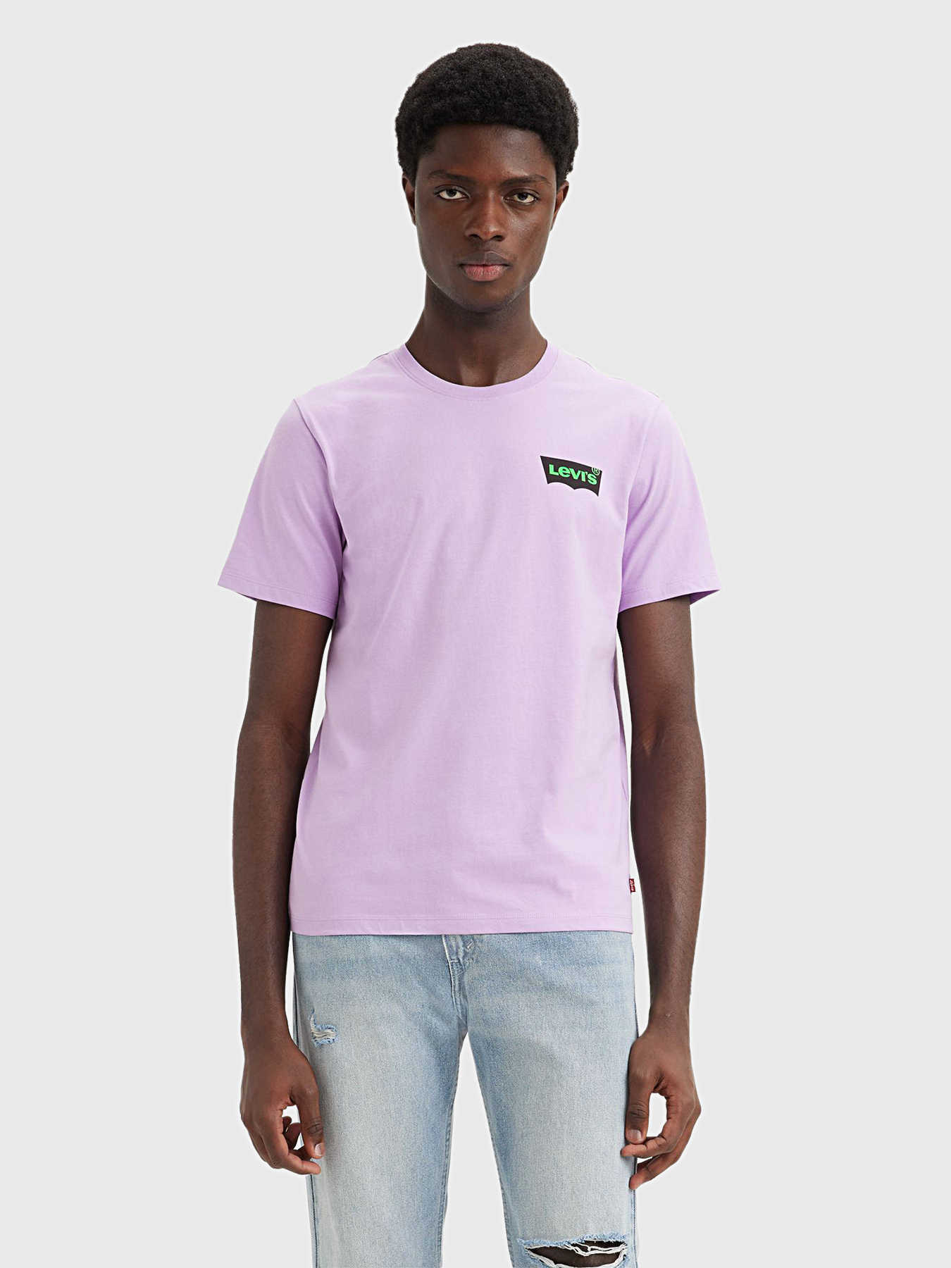 Cotton T-shirt with contrast print on the back brand LEVI'S