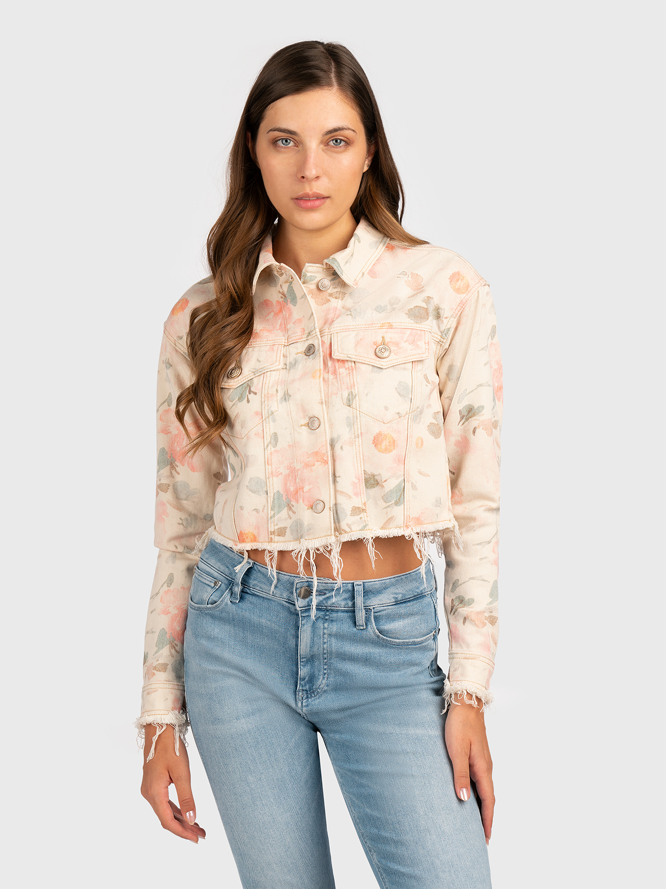 KALISA cropped denim jacket brand GUESS — Globalbrandsstore.com/en