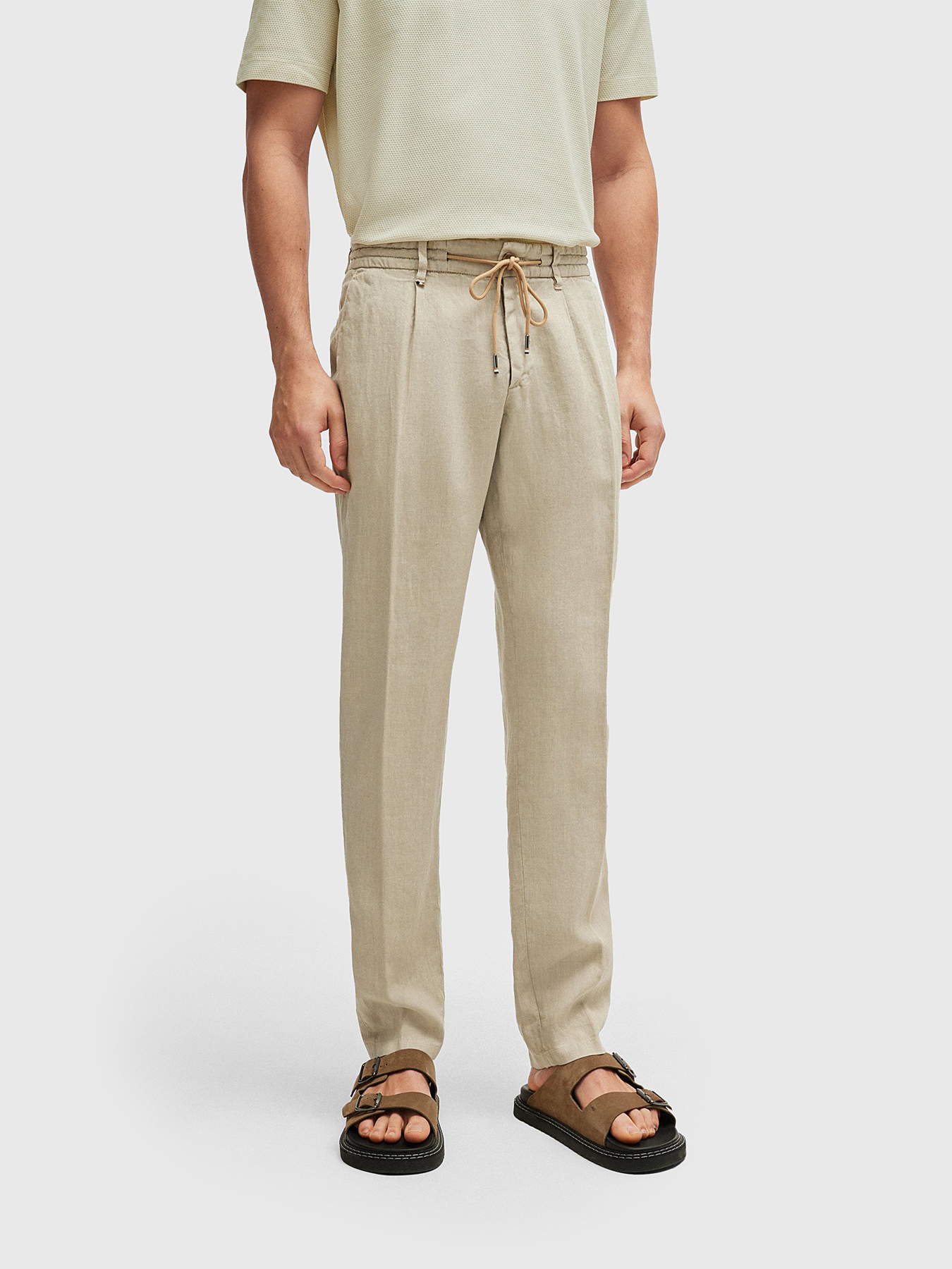 スラックス IONSEOUL Wrinkle Linen Back Banding Slacks (2color) JE1219 Lined Pants for Men | Brooks Brothers