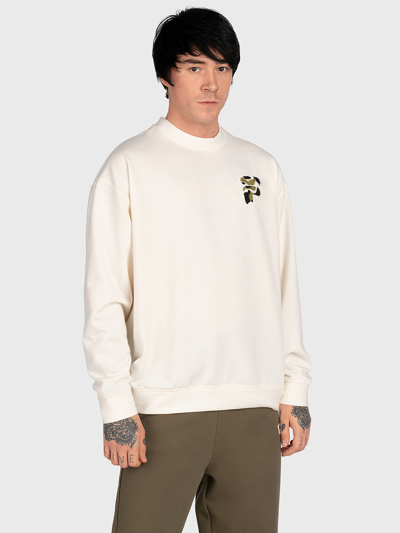 ★FILA★ [Wearing Joo Woo-jae] Pigment washing hoodie_FS2POH COSENZA black sweatshirt with accent element brand FILA