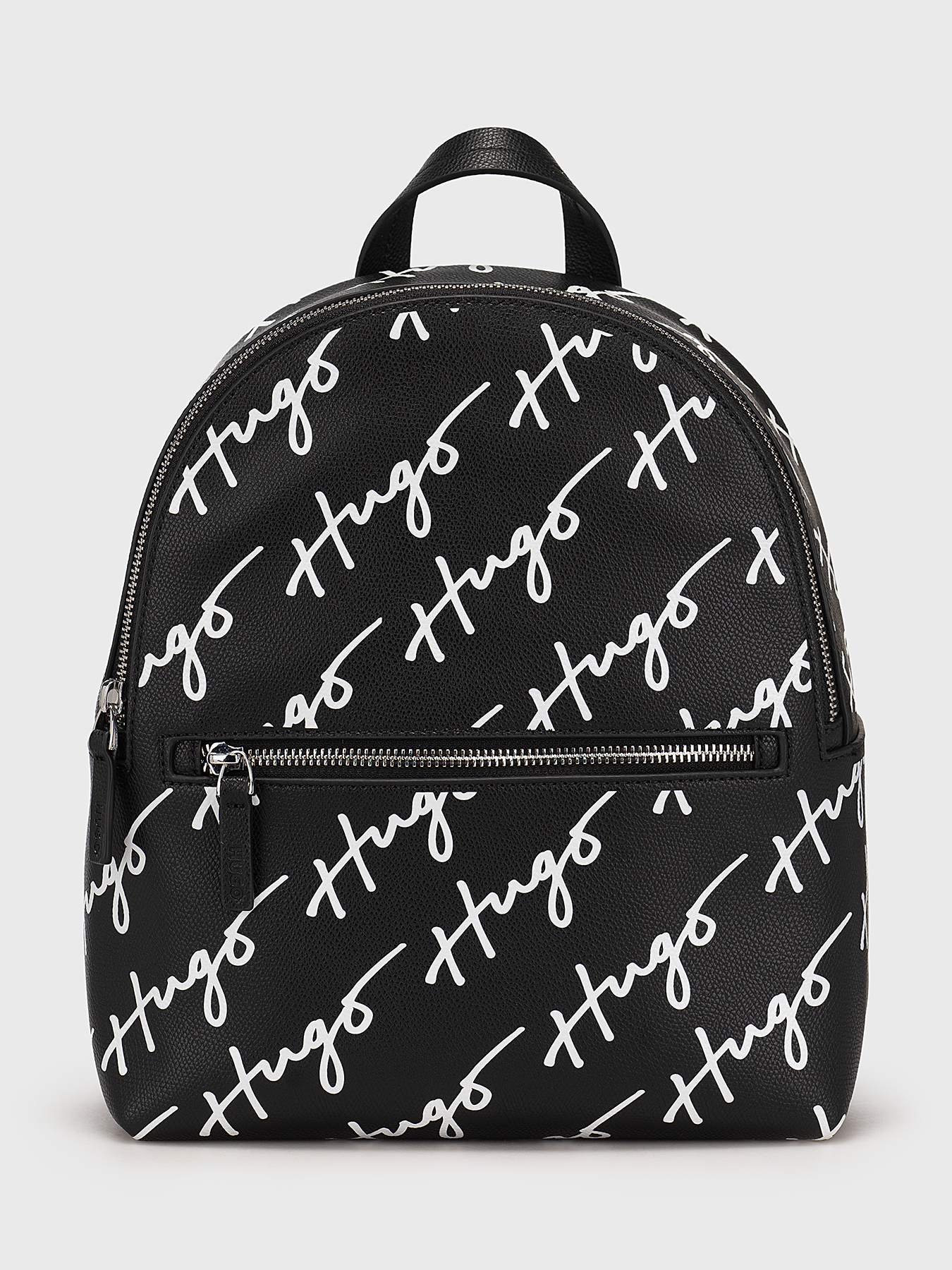 Black backpack with monogram logo print brand HUGO