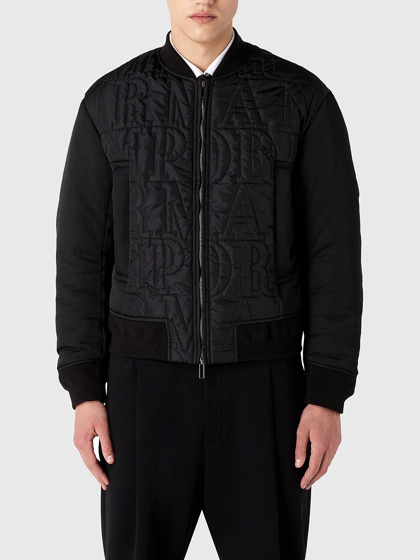冬物処分セール中@ボムピース EMPORIO ARMANI ブラック Black bomber jacket brand EMPORIO ARMANI — Globalbrandsstore
