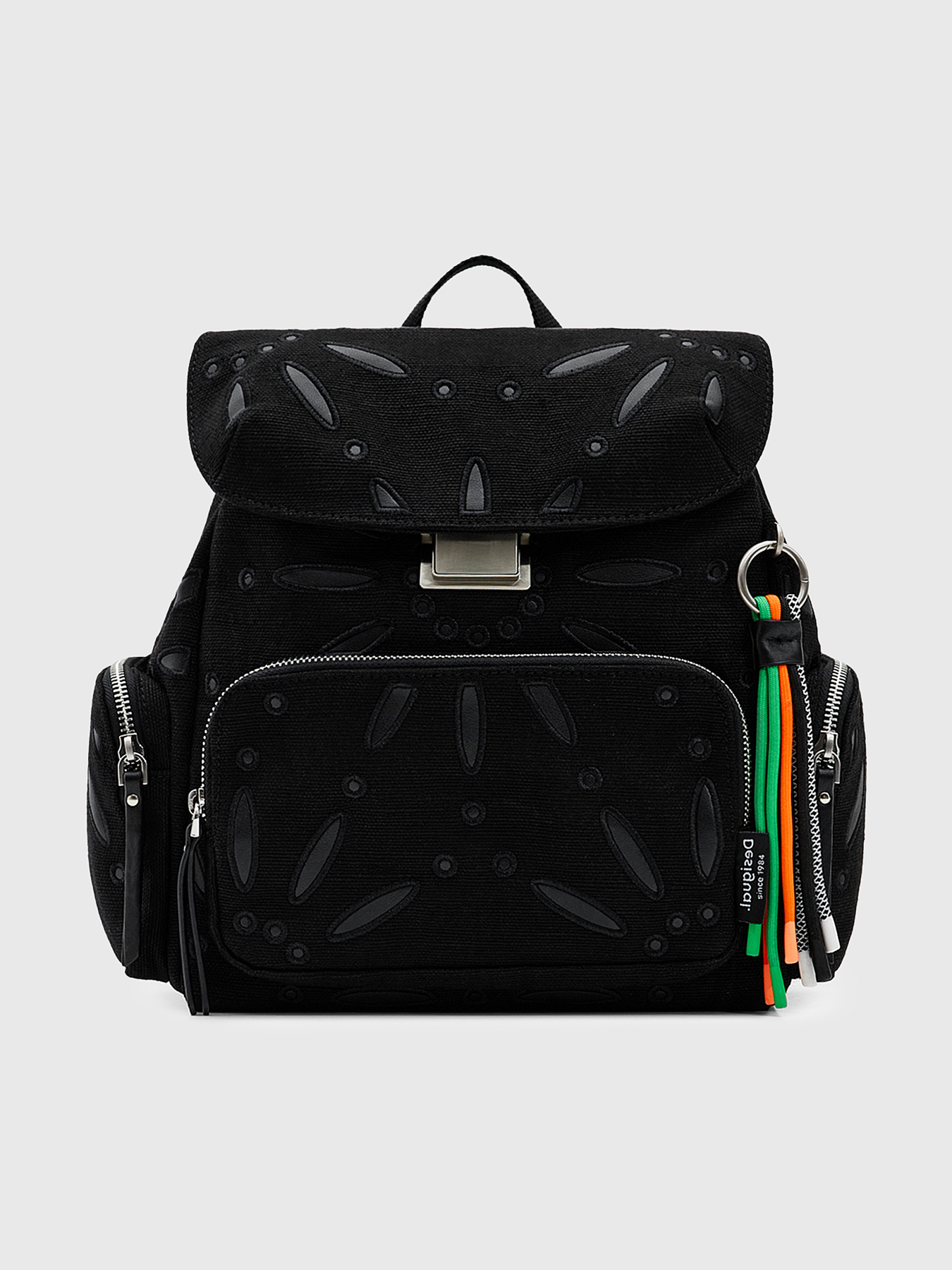 SUMMER DANDELION black backpack brand DESIGUAL — Globalbrandsstore.com/en