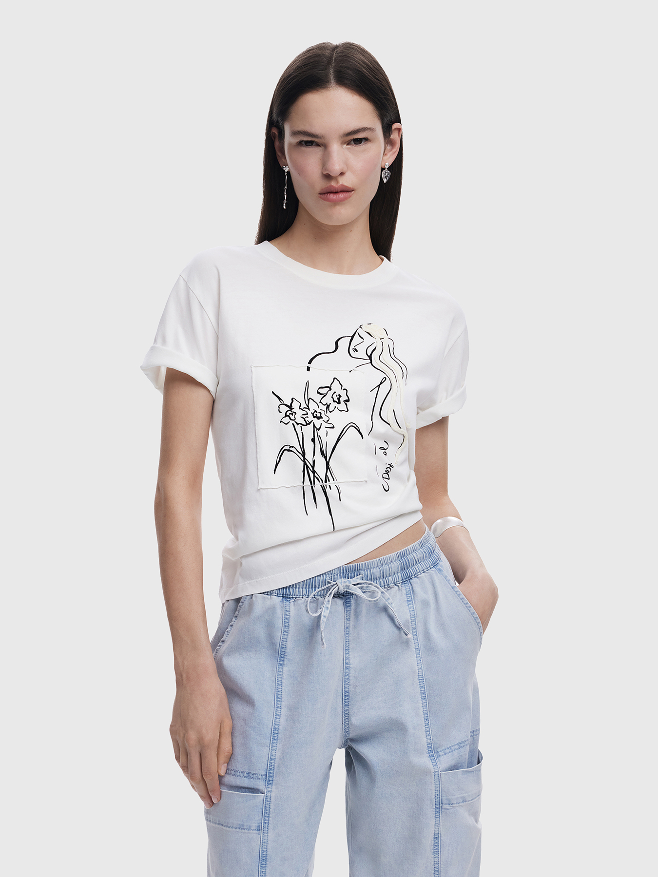 Desigual Bianco Cotton Women T-Shirt main image 0