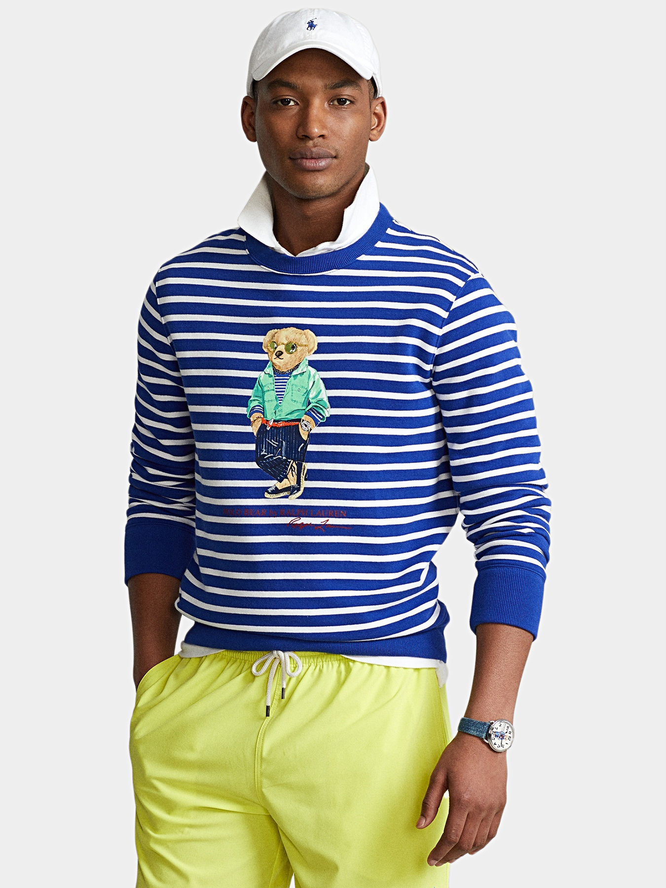 Striped sweatshirt with Polo Bear logo print brand POLO