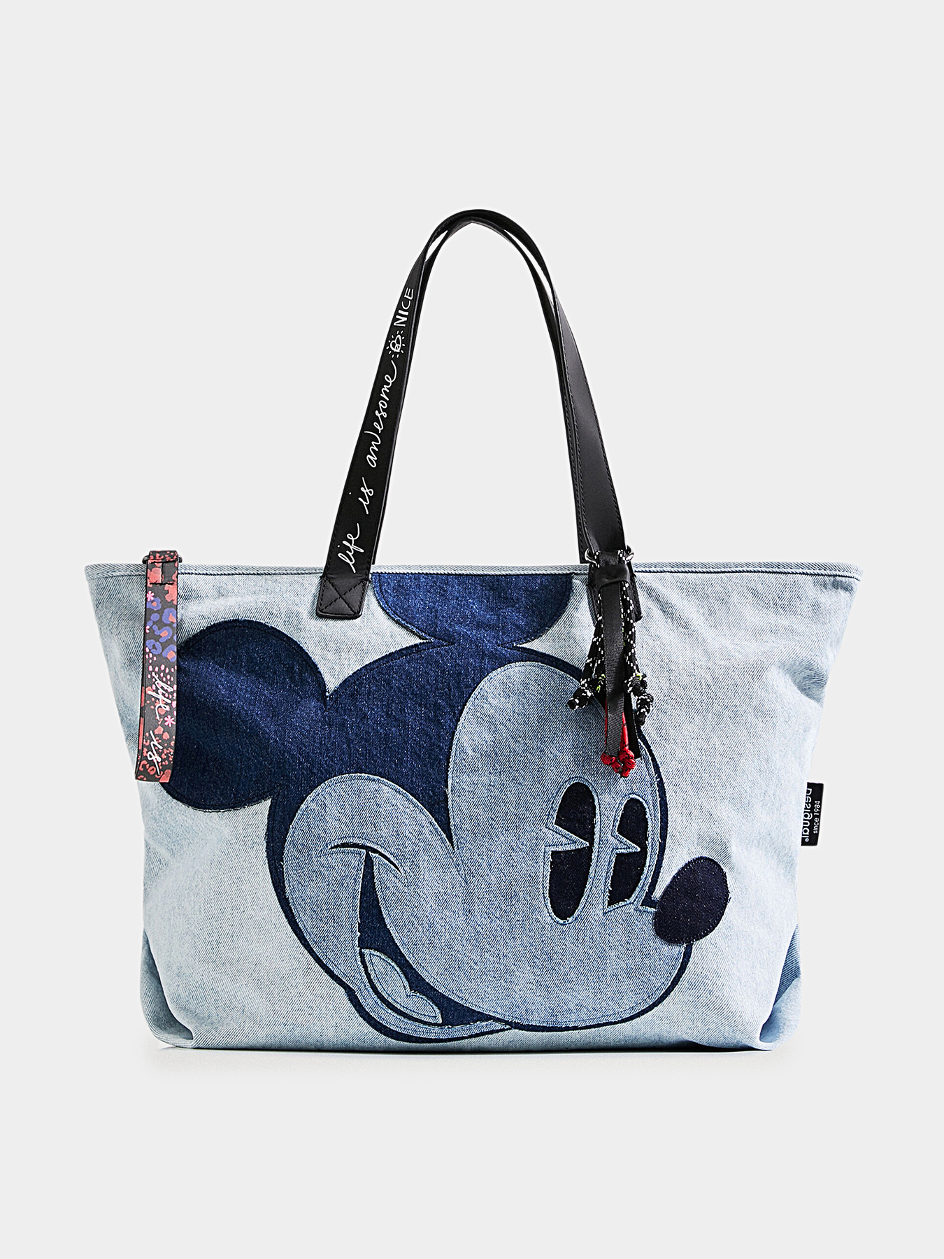 レクサス　デニム　トートバック　ブルー　ミッキー Shopper bag with Mickey Mouse print brand DESIGUAL