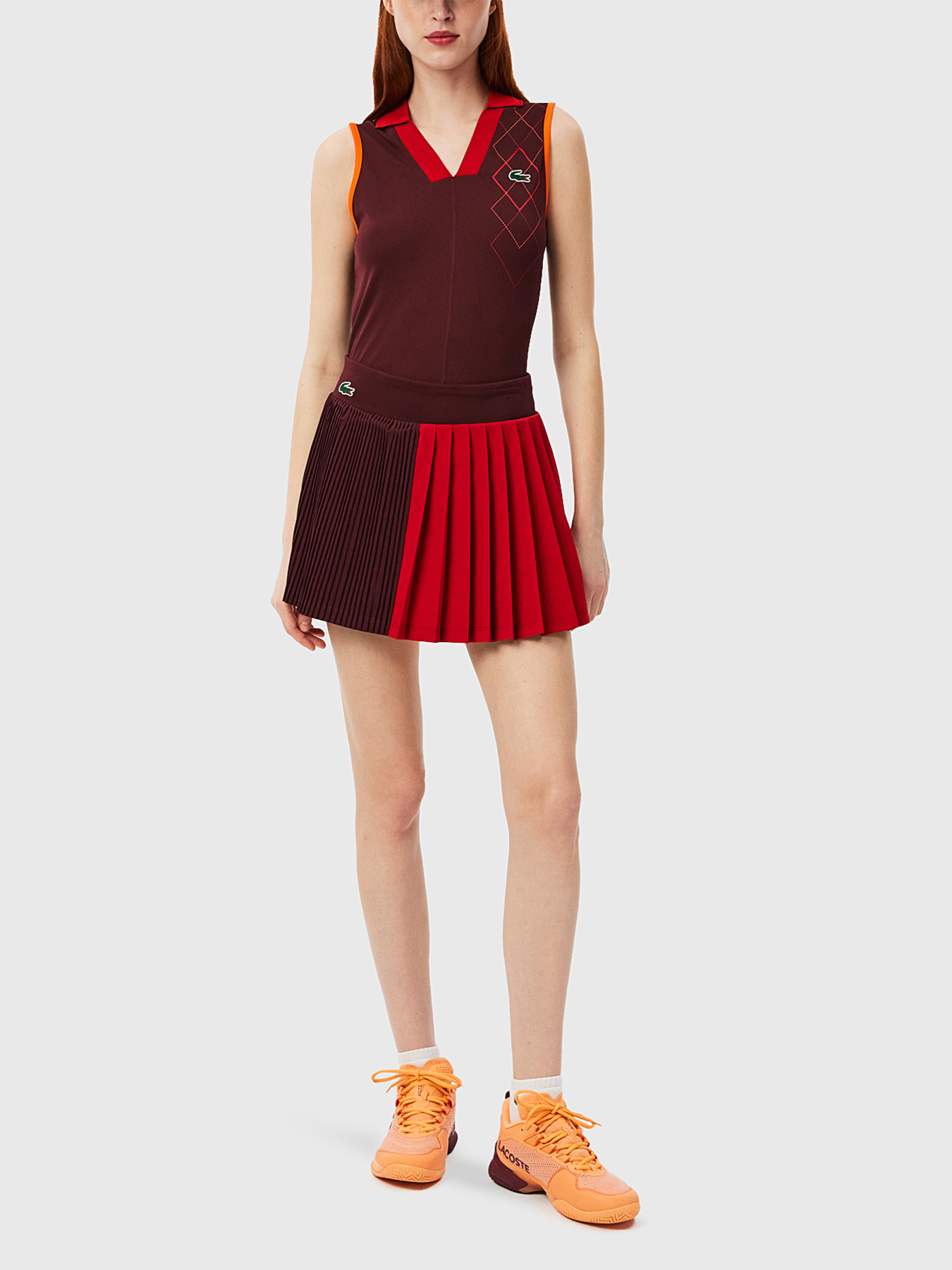 Pleated tennis skirt brand LACOSTE — Globalbrandsstore.com/en