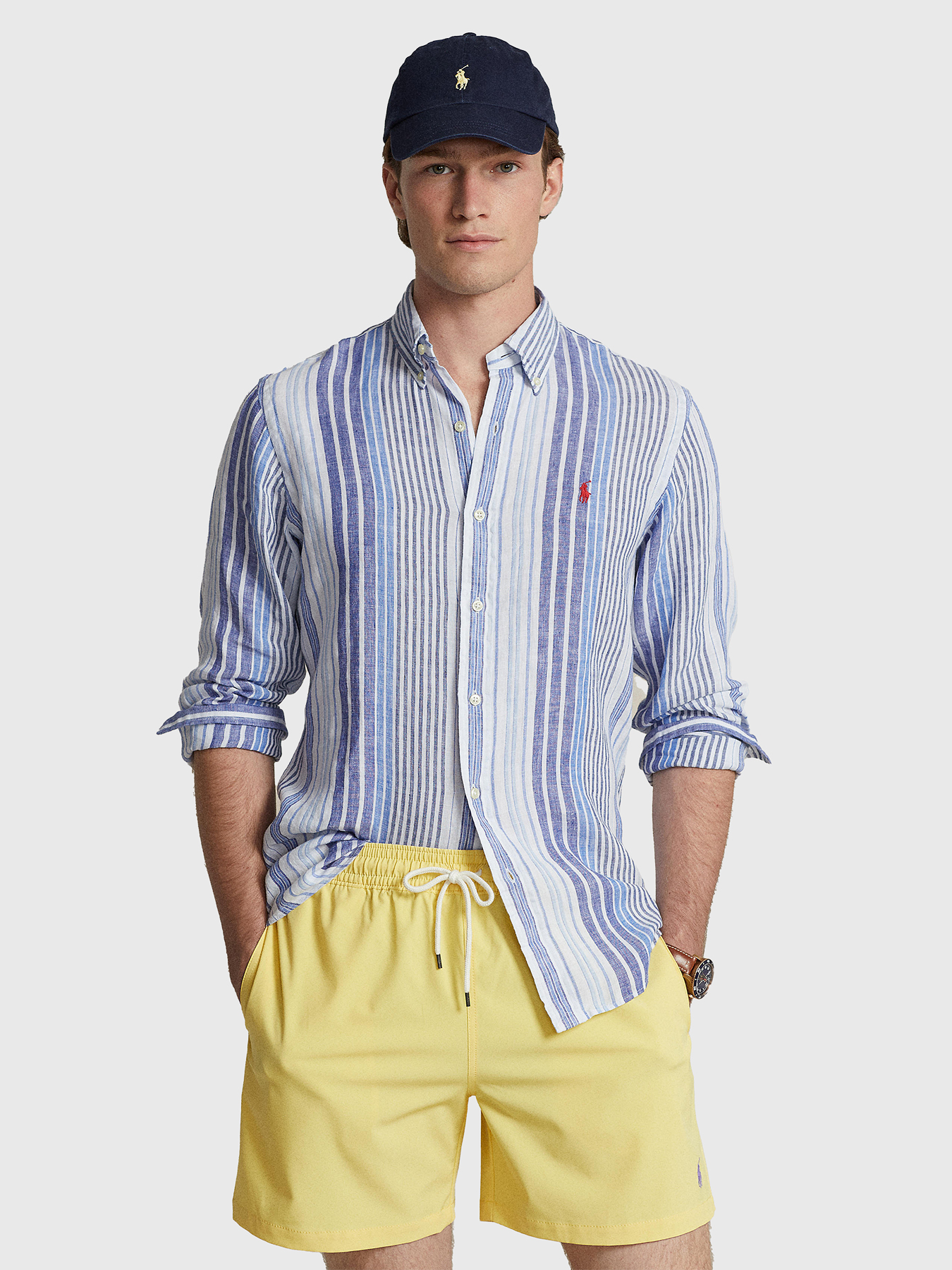 Linen shirt with striped pattern brand POLO RALPH LAUREN