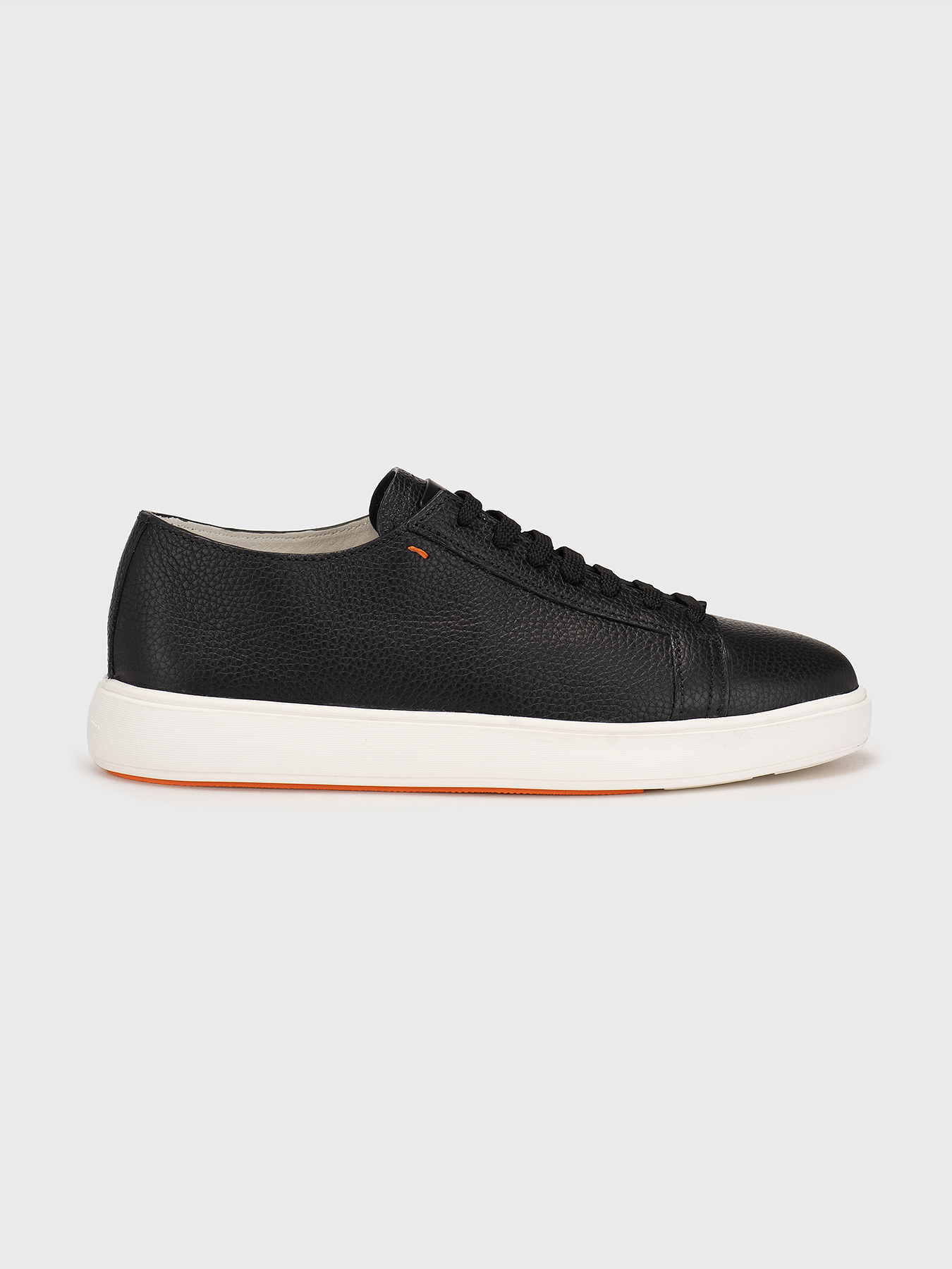 DAMPS black leather sport shoes brand SANTONI —
