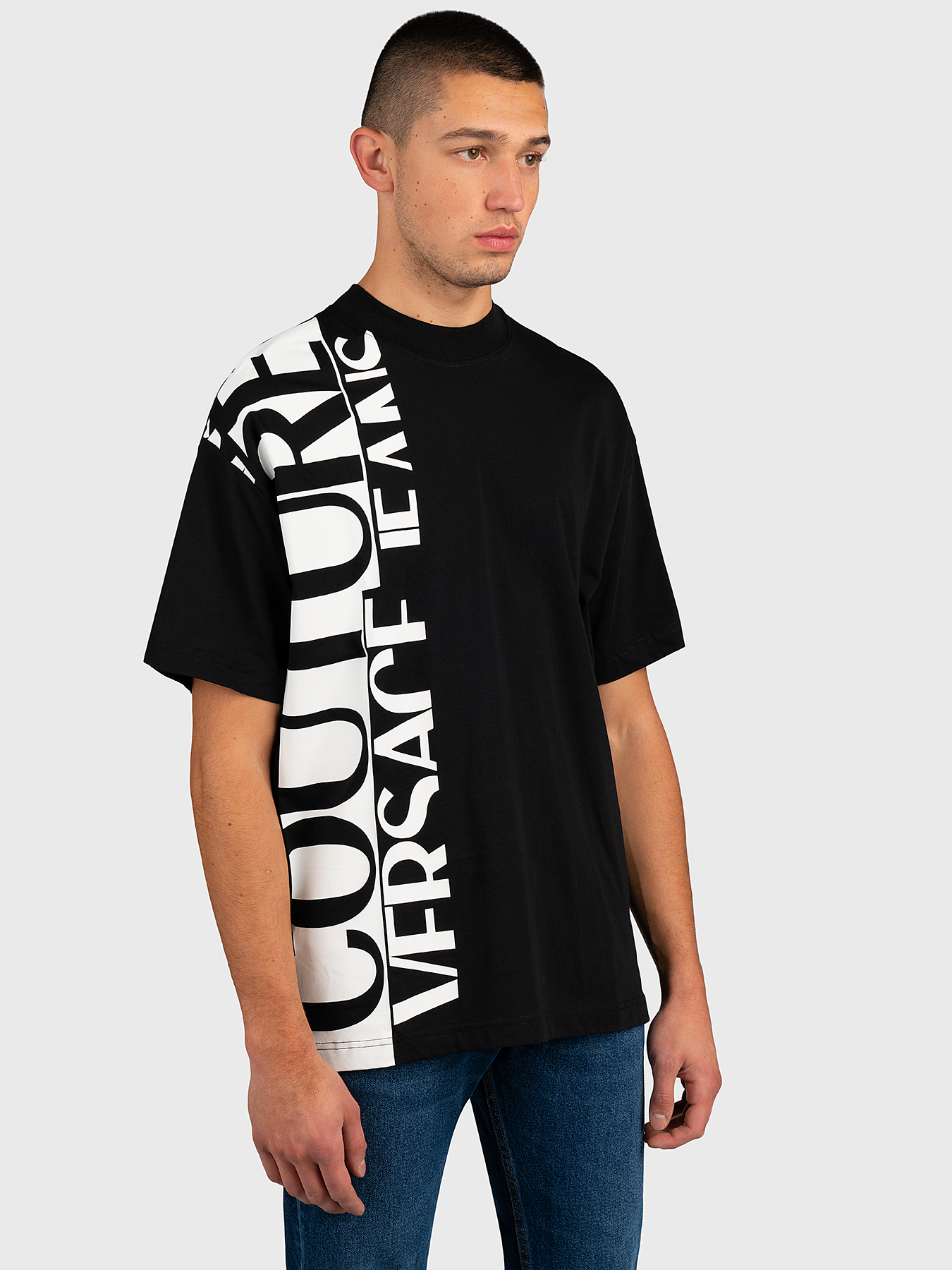 T-shirt with logo print accent brand VERSACE JEANS COUTURE