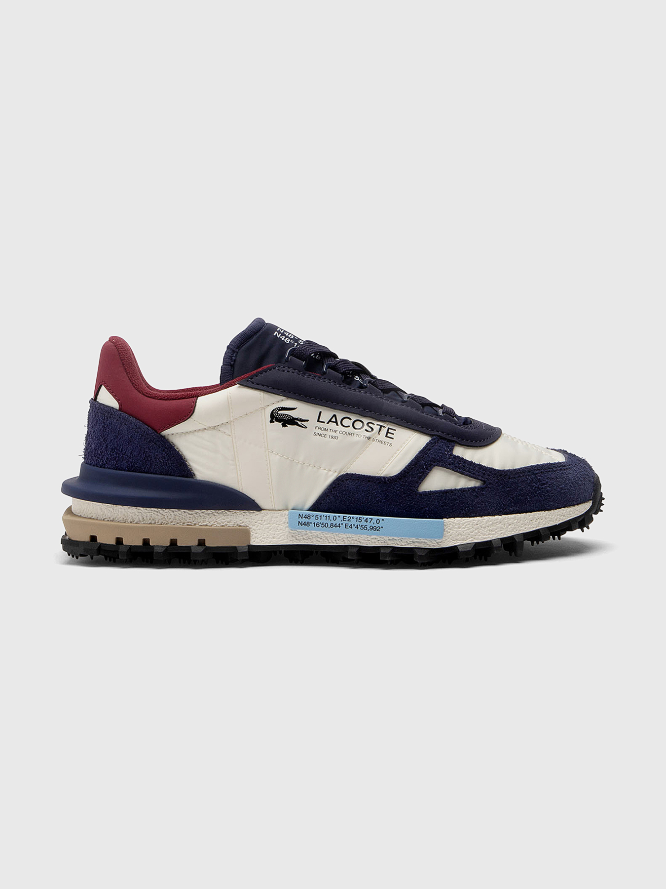 スニーカー LACOSTE Blue Fabric And Suede Elite Active Sneakers LACOSTE Blue fabric and suede Elite Active sneakers