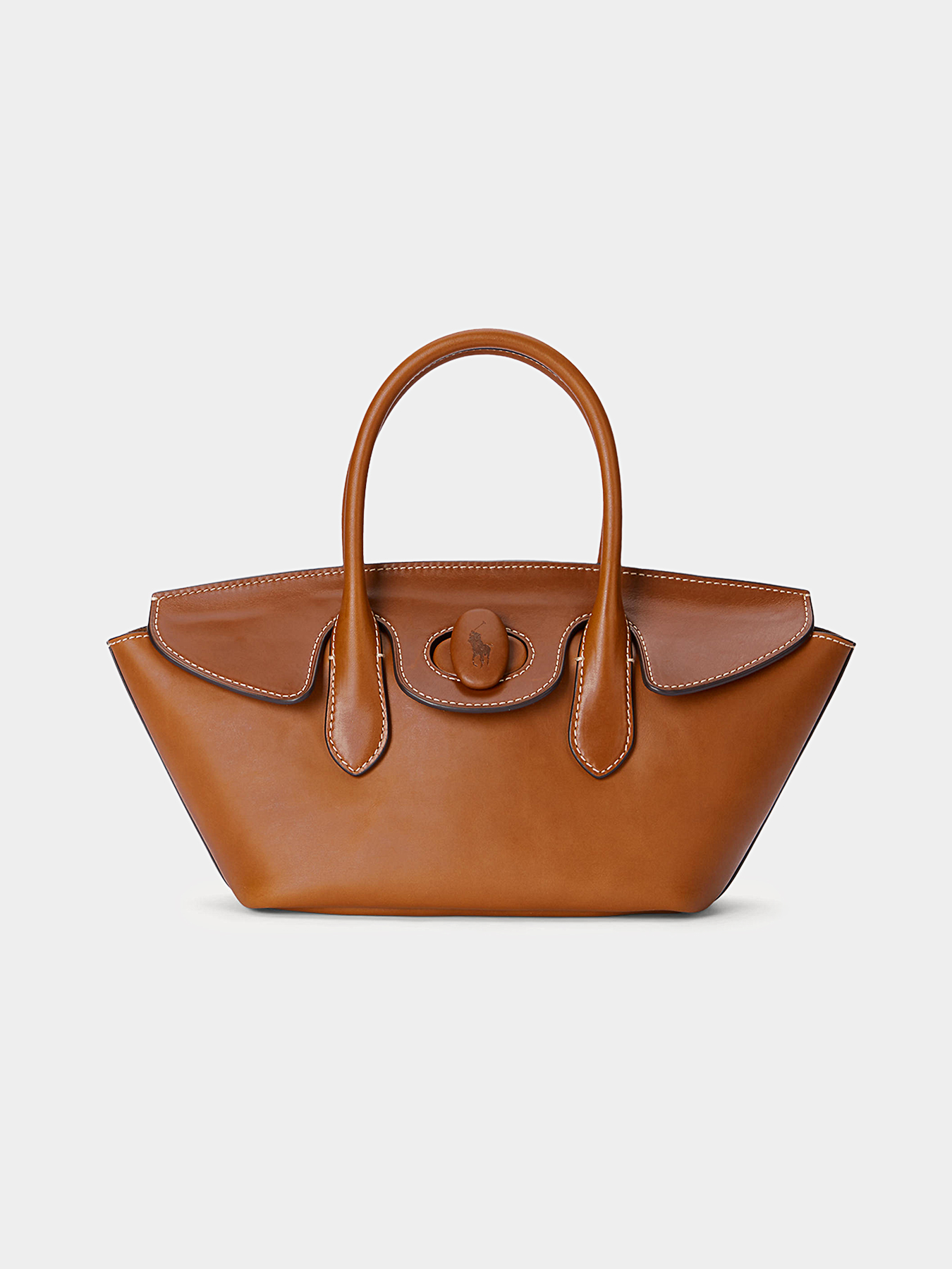 Brown satchel bag with logo motif brand POLO RALPH LAUREN