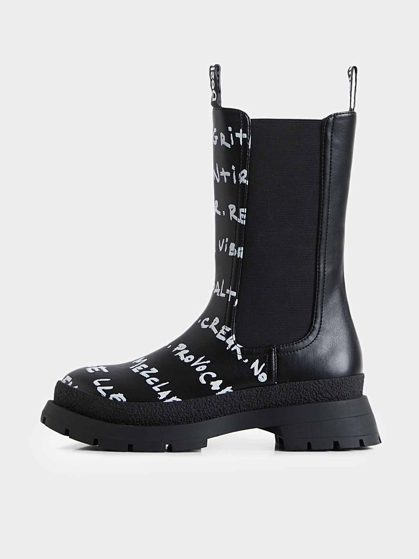 CHELSEA HIGH boots with contrasting lettering brand DESIGUAL ...