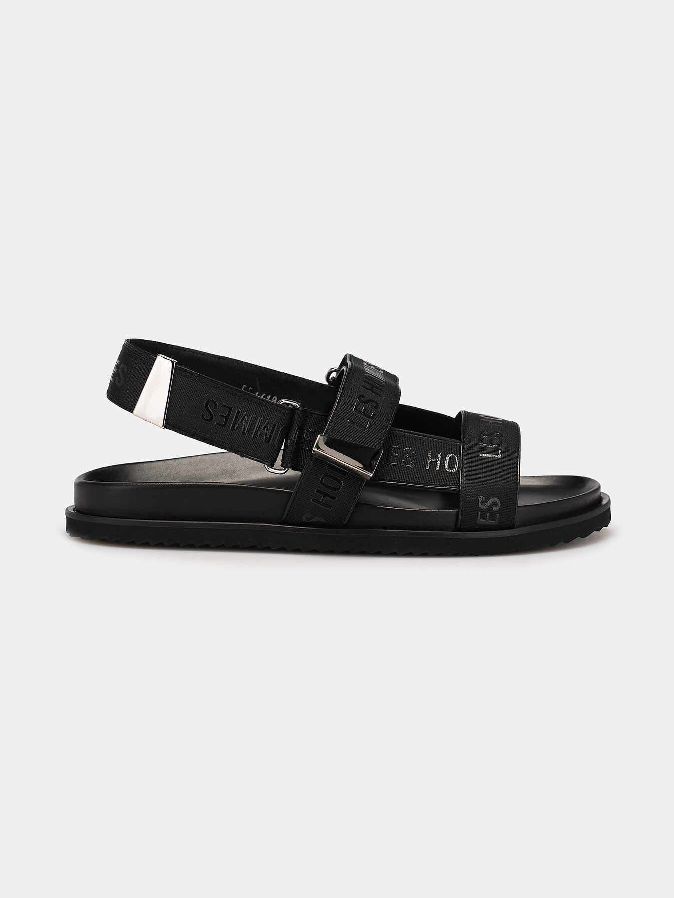 Leather sandals with elastic branded straps brand LES HOMMES 