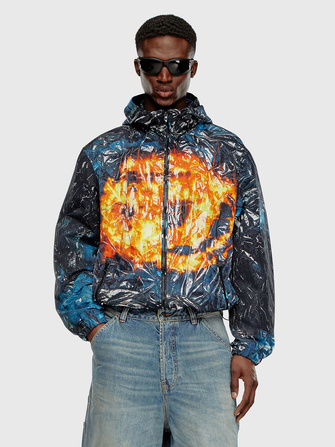 DIESEL ディーゼル J-Warrett-Poster ジャケット ナイロン J-WARRETT-POSTER jacket with abstract print brand DIESEL