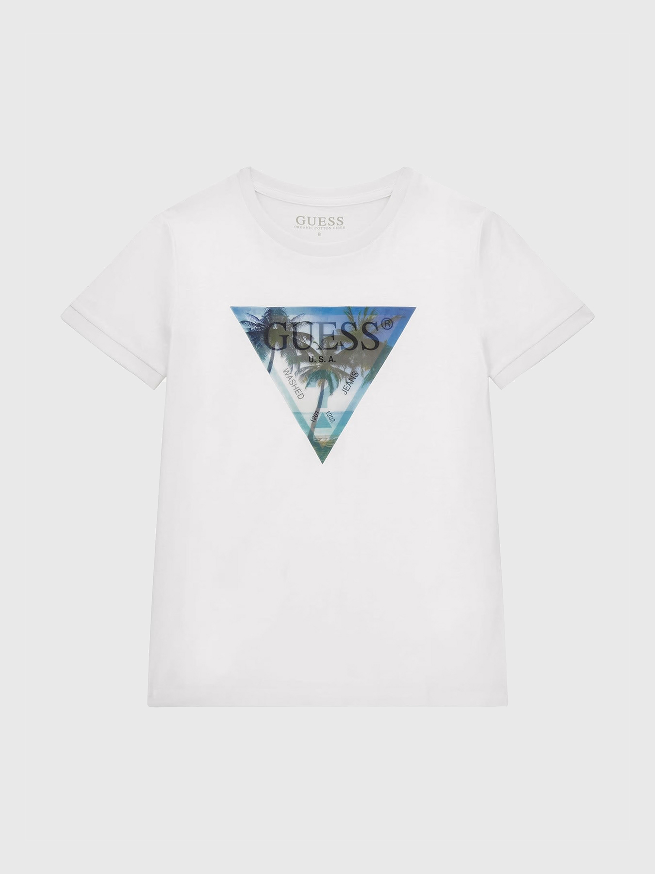 T-shirt with tropical logo print brand GUESS