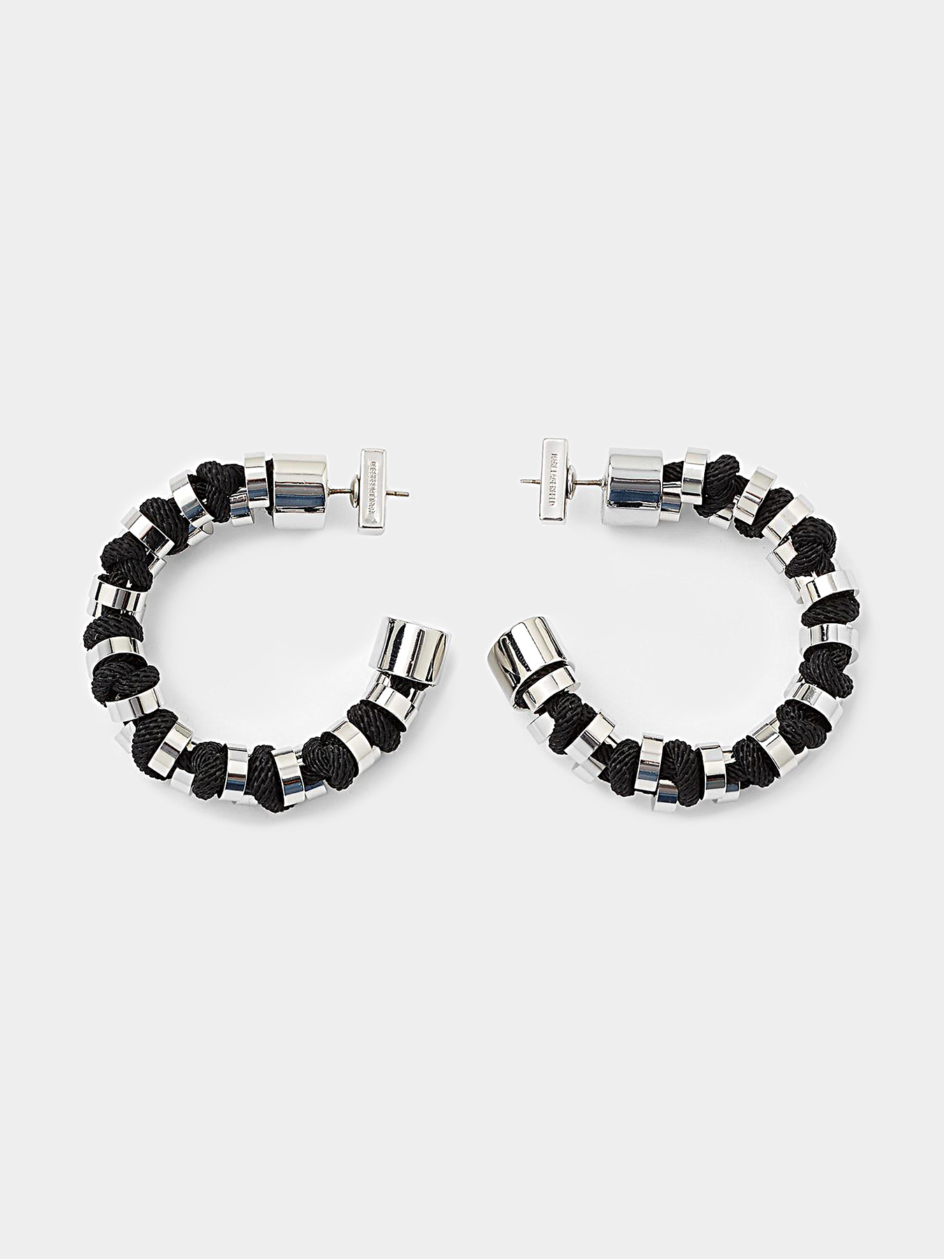 ピアス KARL LAGERFELD K/WOVEN MULTI EARRINGS K/Woven earrings in black color brand Karl Lagerfeld
