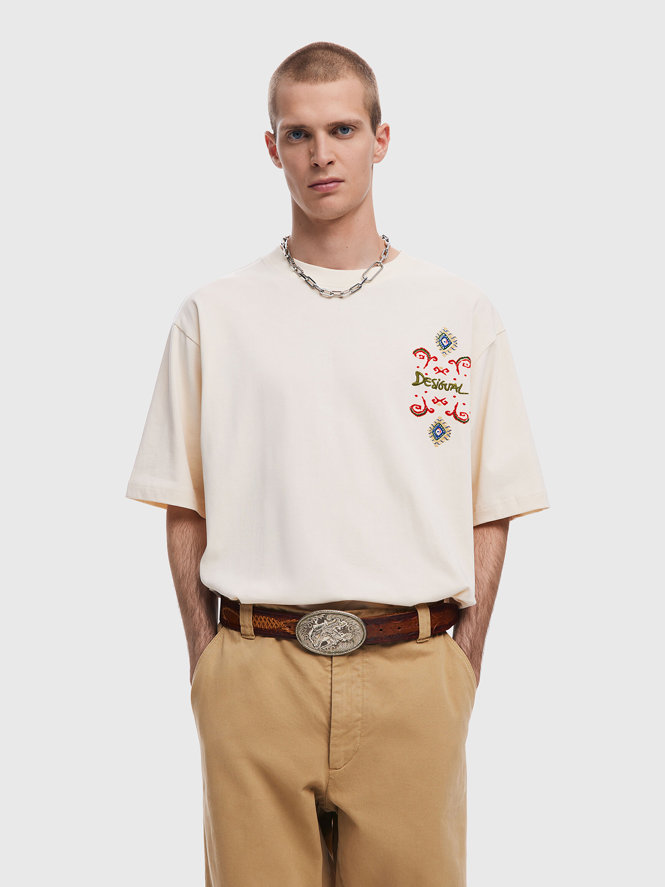 WISCONSIN cotton T-shirt with accent back brand DESIGUAL
