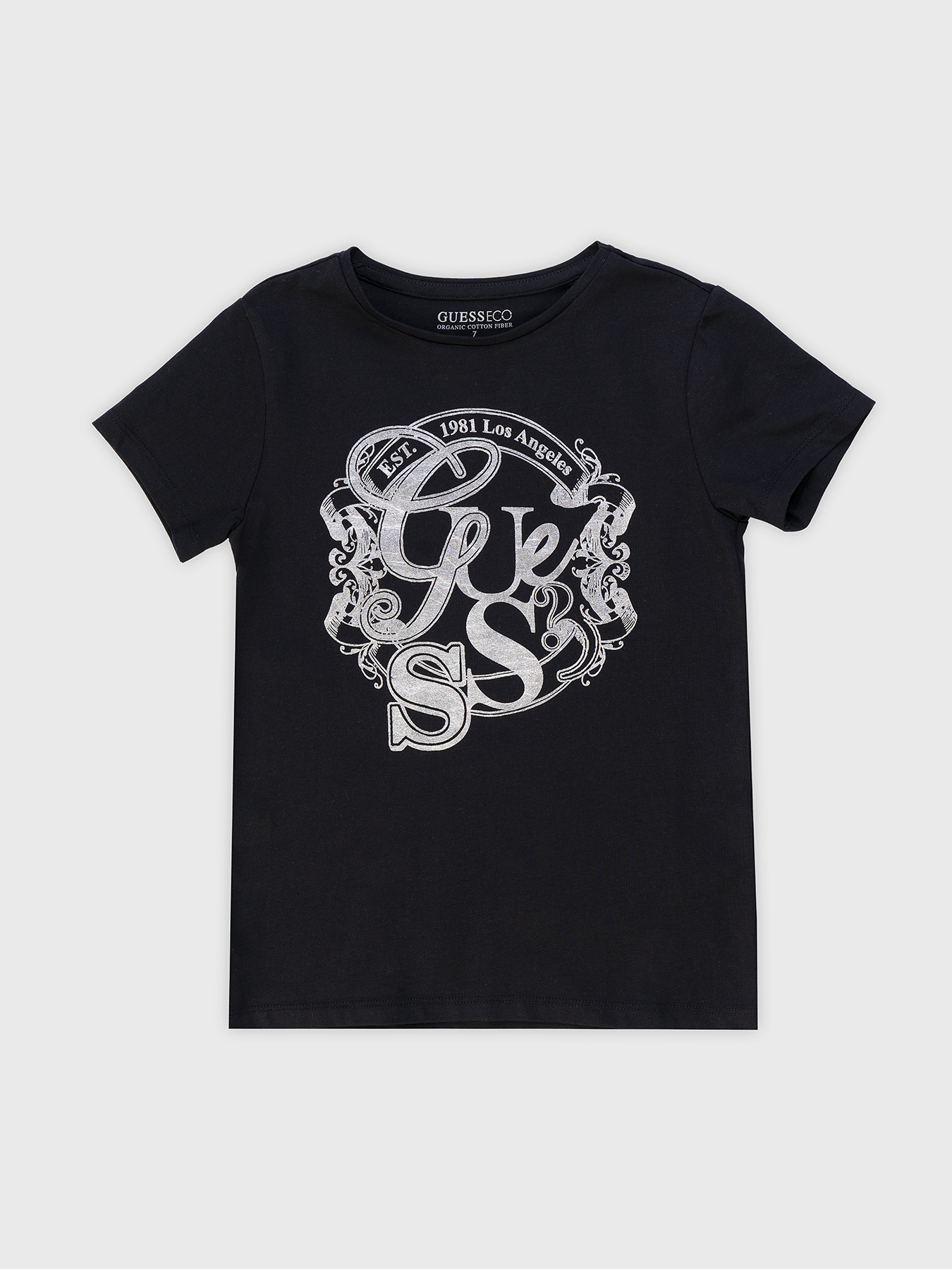Black t-shirt with accent logo brand GUESS