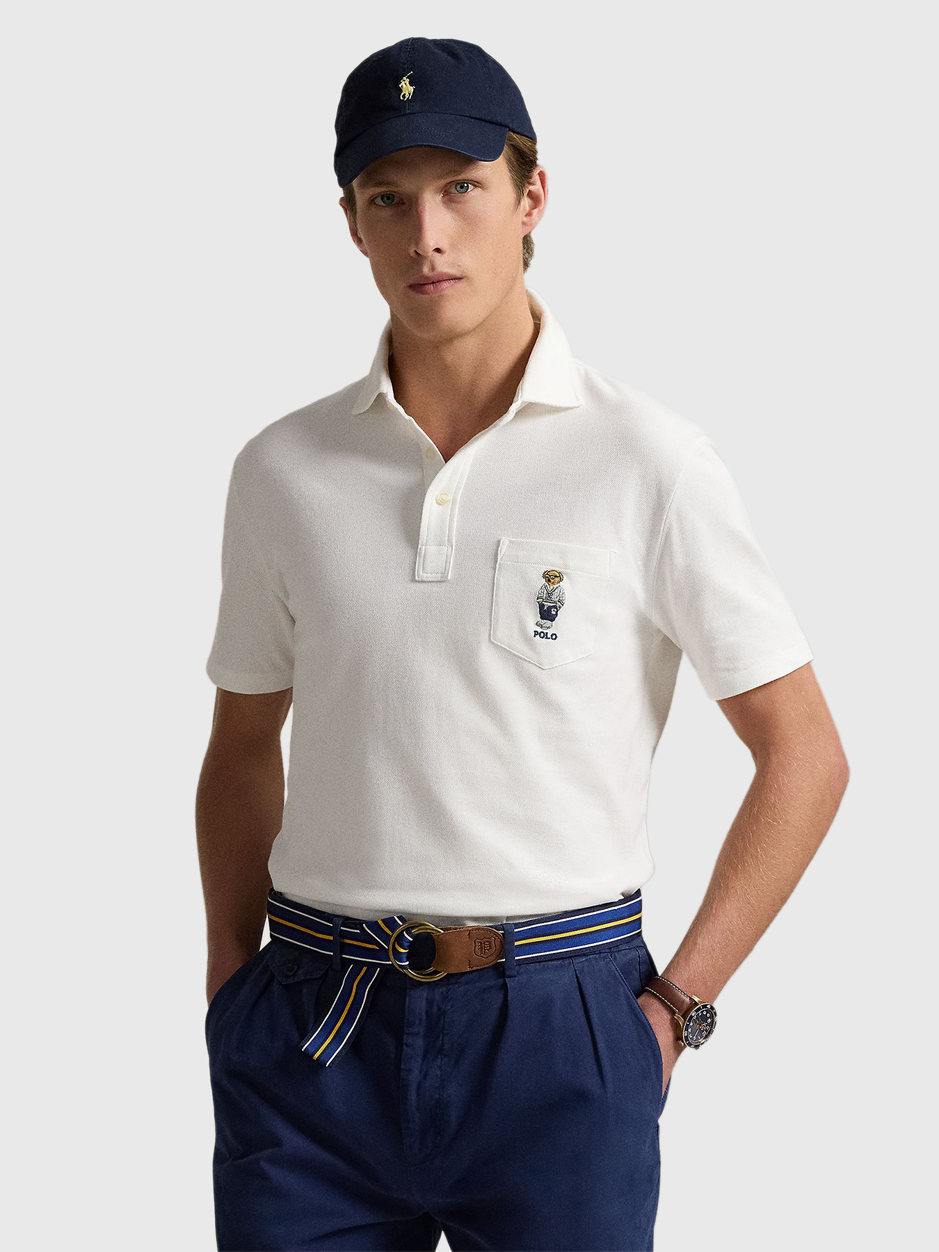 Short sleeved polo shirt with Polo Bear embroidery brand