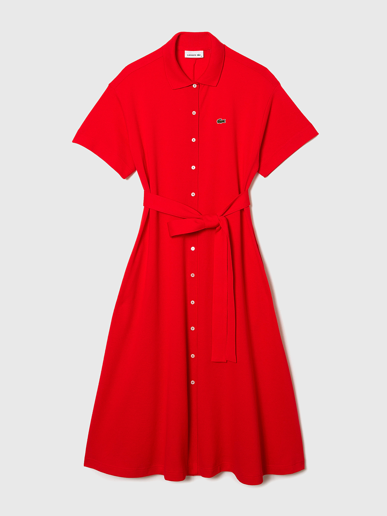 lacoste dress red Red pique polo dress brand LACOSTE — Globalbrandsstore.com/en