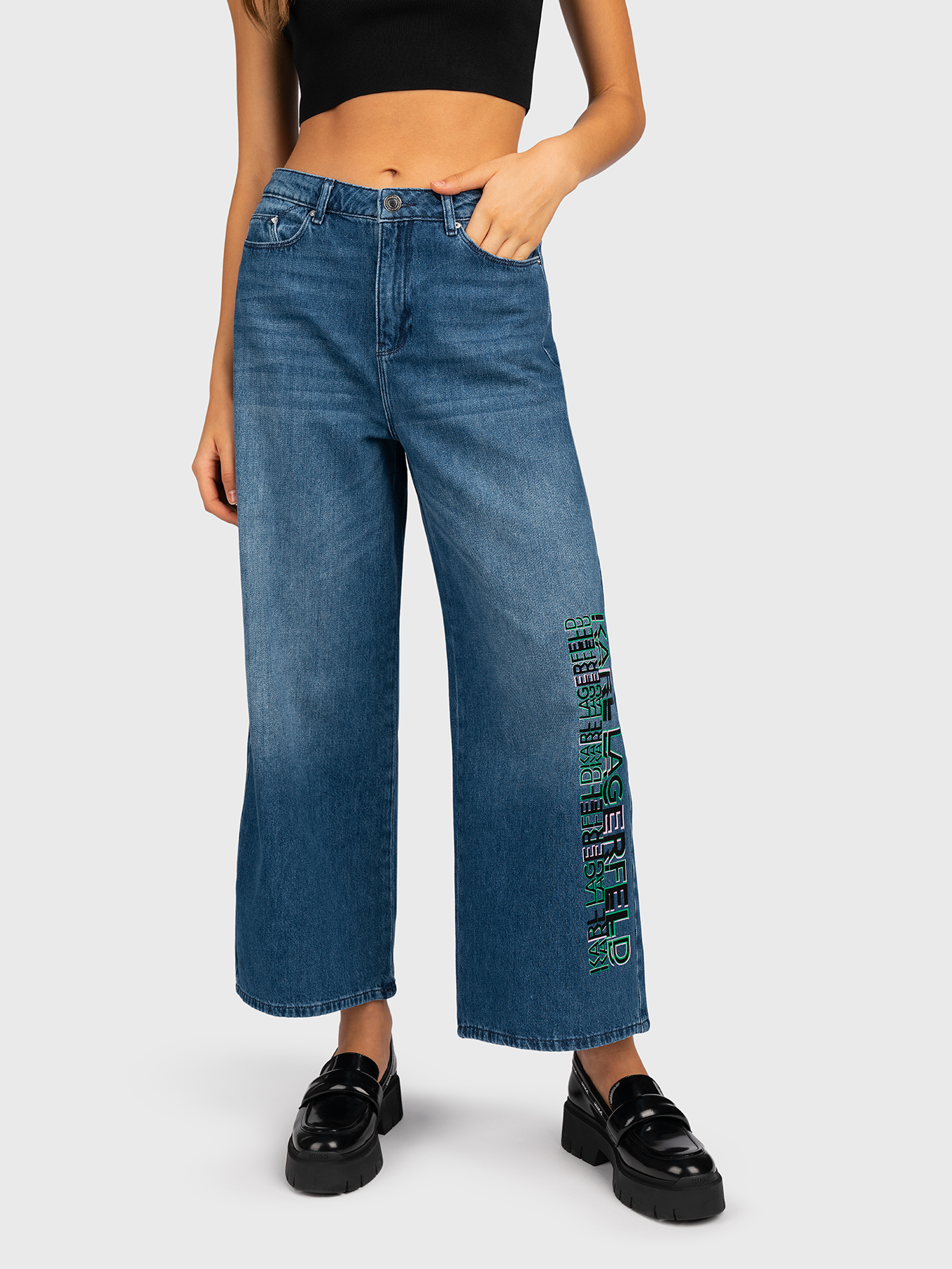 Karl Lagerfeld Jeans★ロゴ ミニドレス Karl Lagerfeld Jeans ロゴ ミニドレス | ブラック | FARFETCH JP