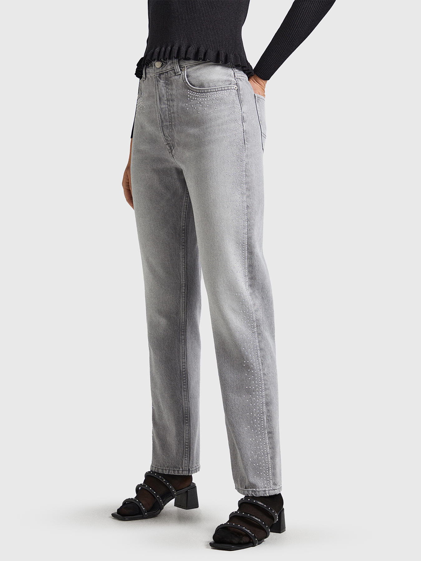 Grey jeans with rhinestones brand Pepe Jeans