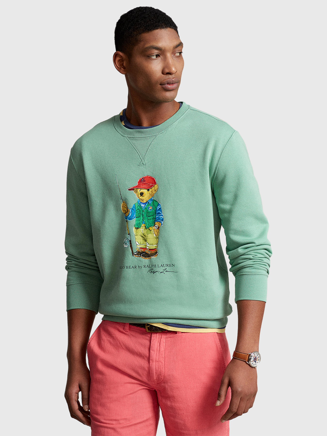 Green sweatshirt with Polo Bear accent brand POLO RALPH