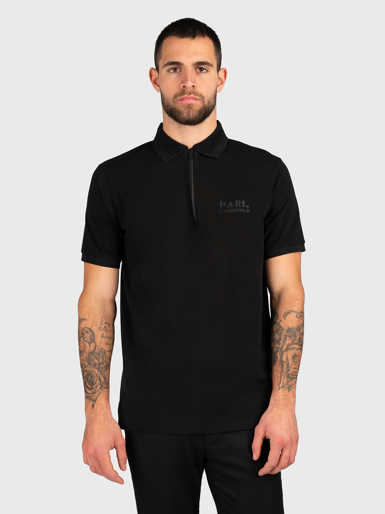 Polo-shirt with zip brand Karl Lagerfeld — Globalbrandsstore.com/en